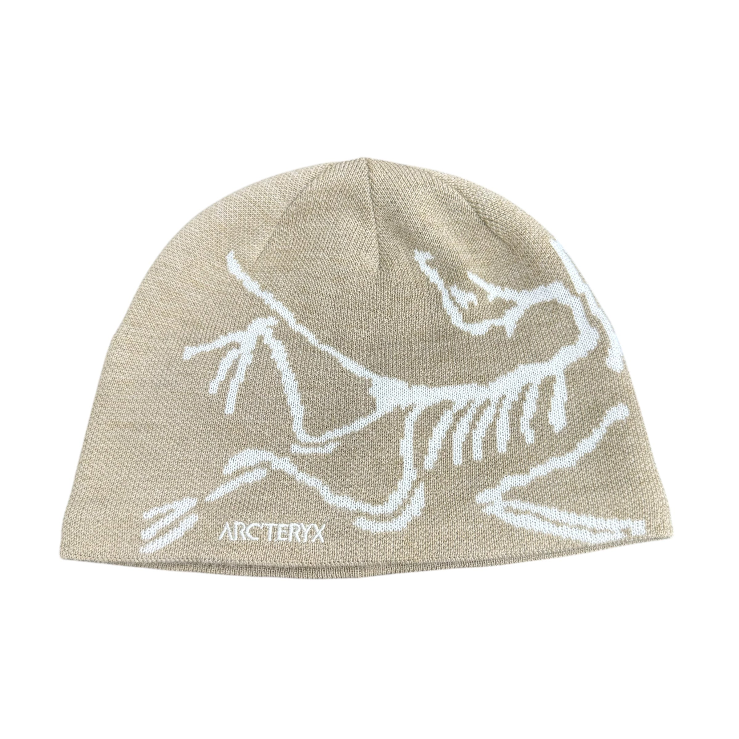 Arc\'teryx Cream and Black Logo Beanie Arcteryx Word Head toque main image 2