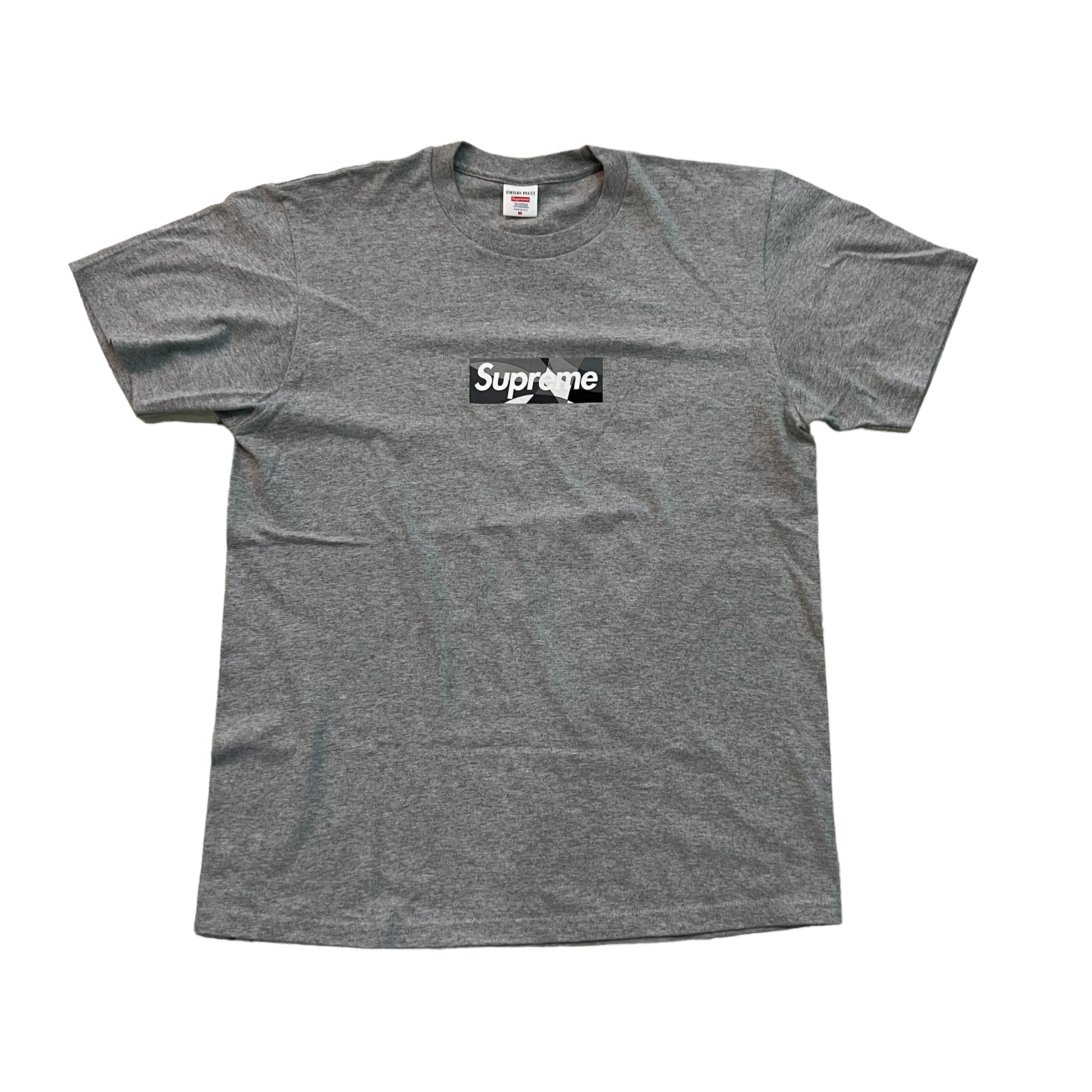 SUPREME X EMILIO PUCCI BOX LOGO TEE - HEATHER GREY/BLACK – Thevaultdtx