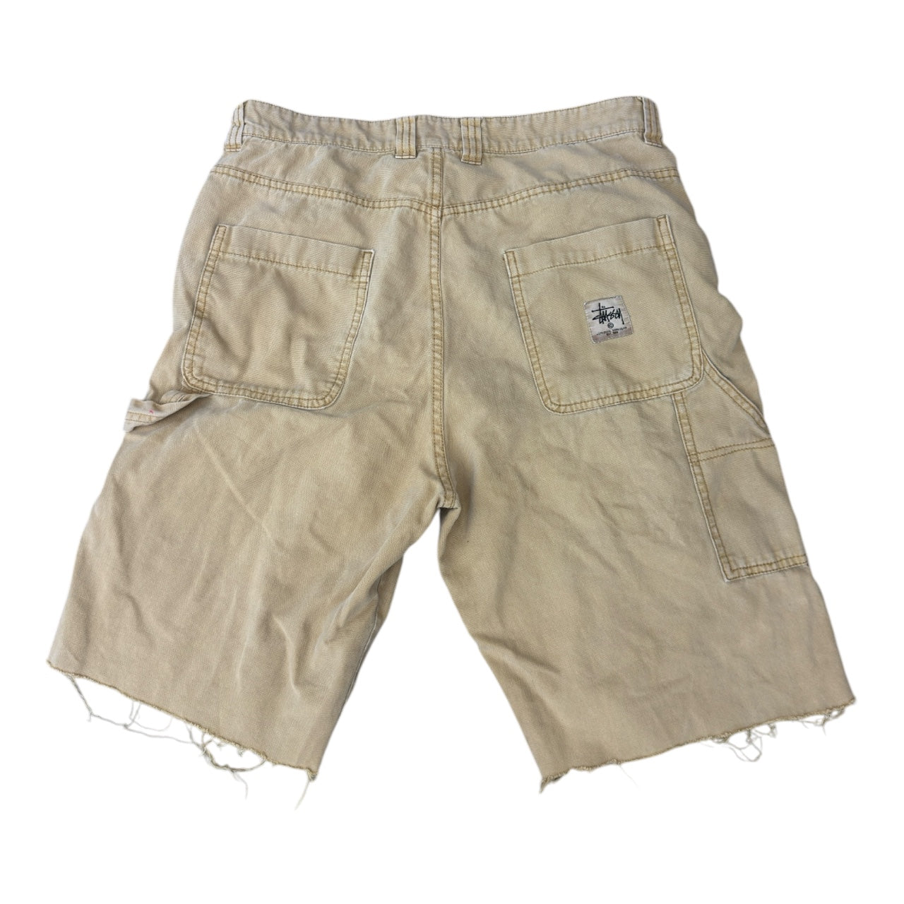 STUSSY DOUBLE KNEE CARPENTER JORTS - YELLOW