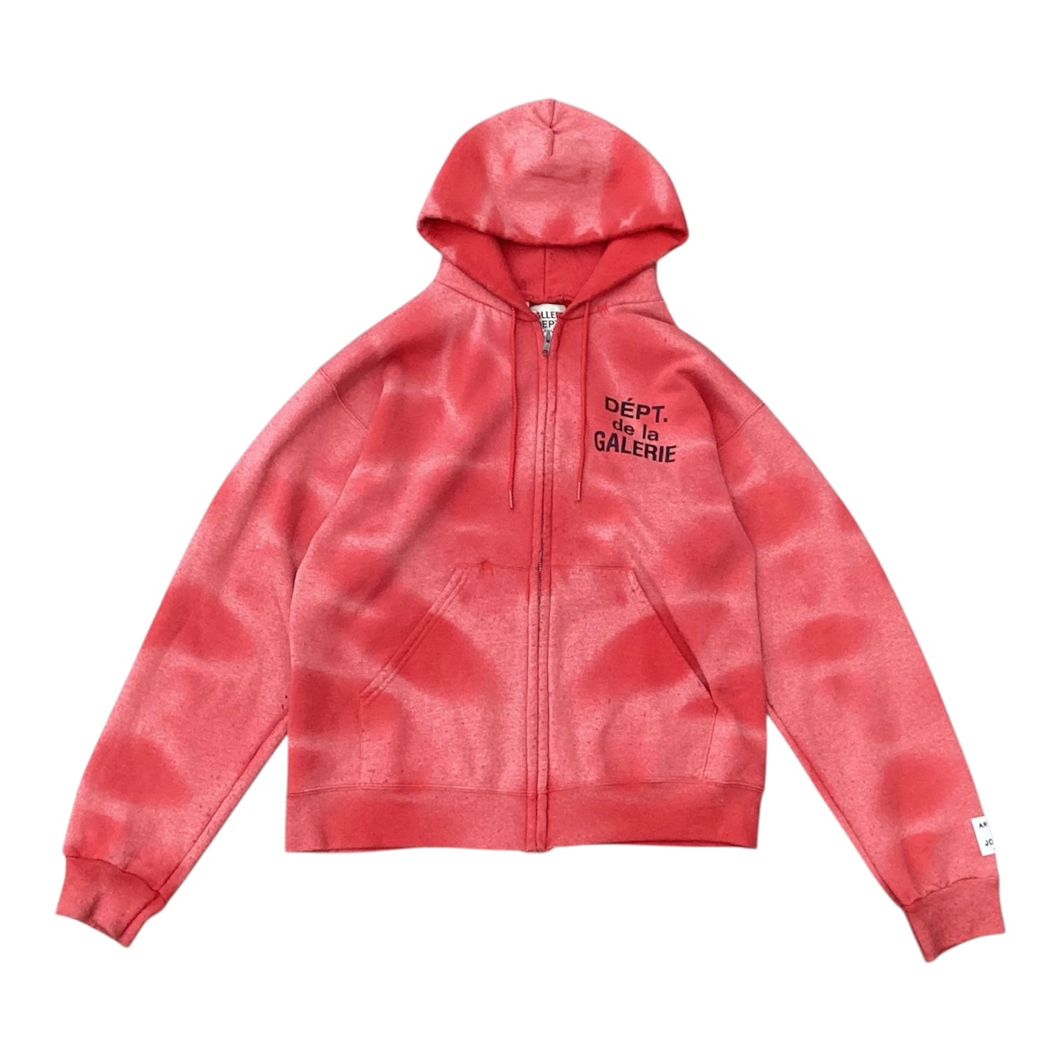 GALLERY DEPT “SUN FADED” RED ZIP UP HOODIE