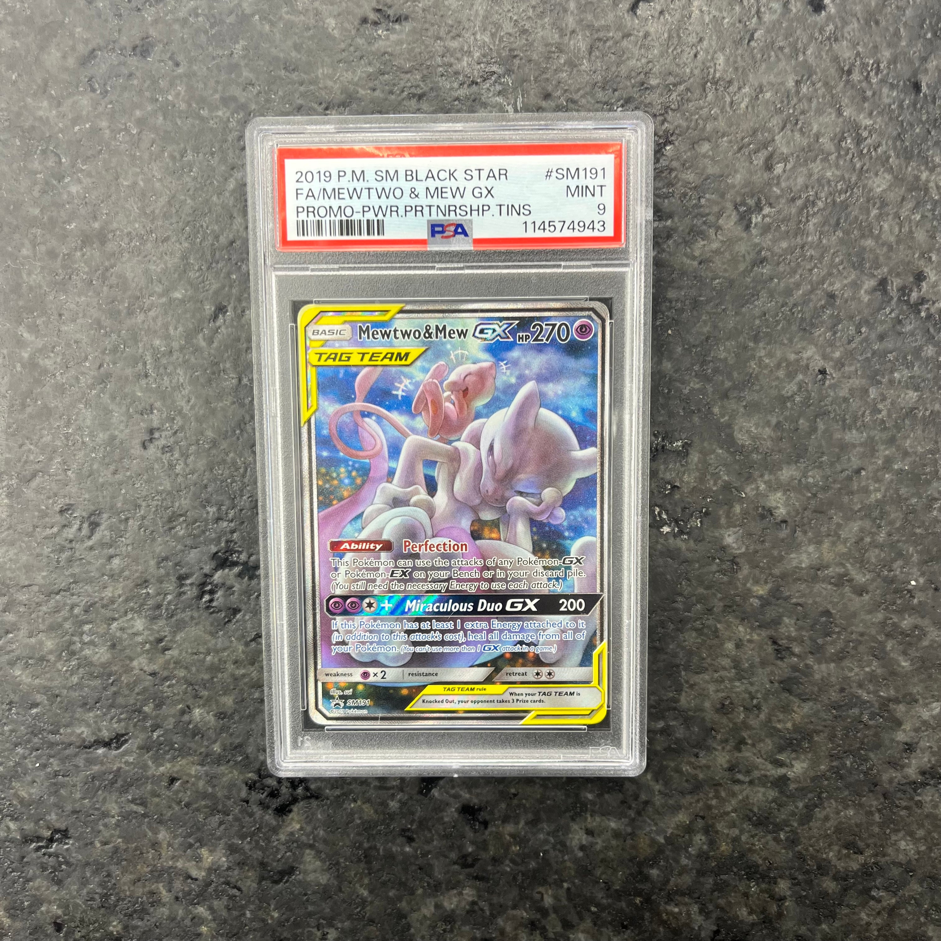 MEWTWO & MEW GX TAG TEAM PROMO PSA 9