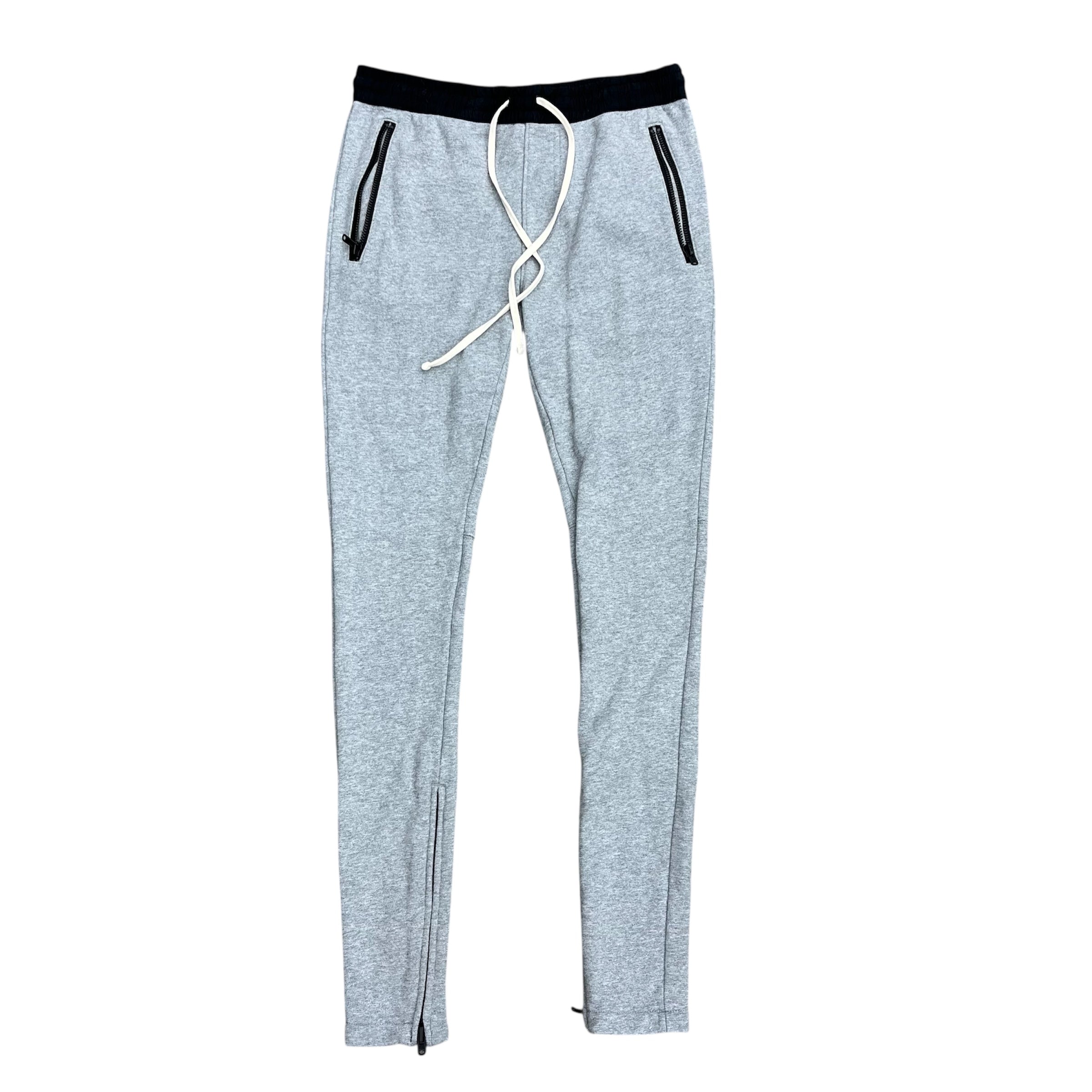 FEAR OF GOD ESSENTIALS GREY ANKLE ZIP SWEATPANTS