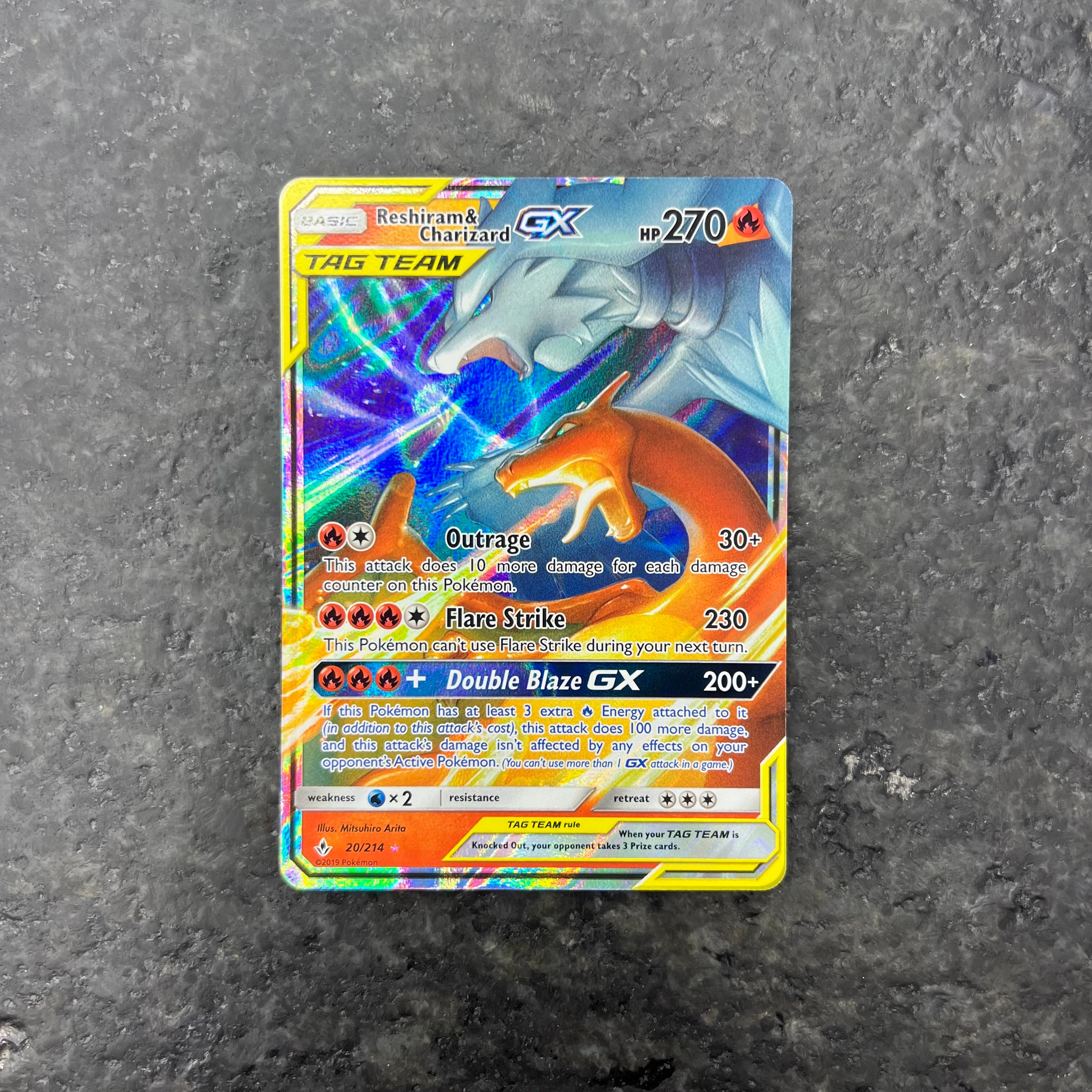 RESHIRAM & CHARIZARD GX TAG TEAM 20/214 (NM)