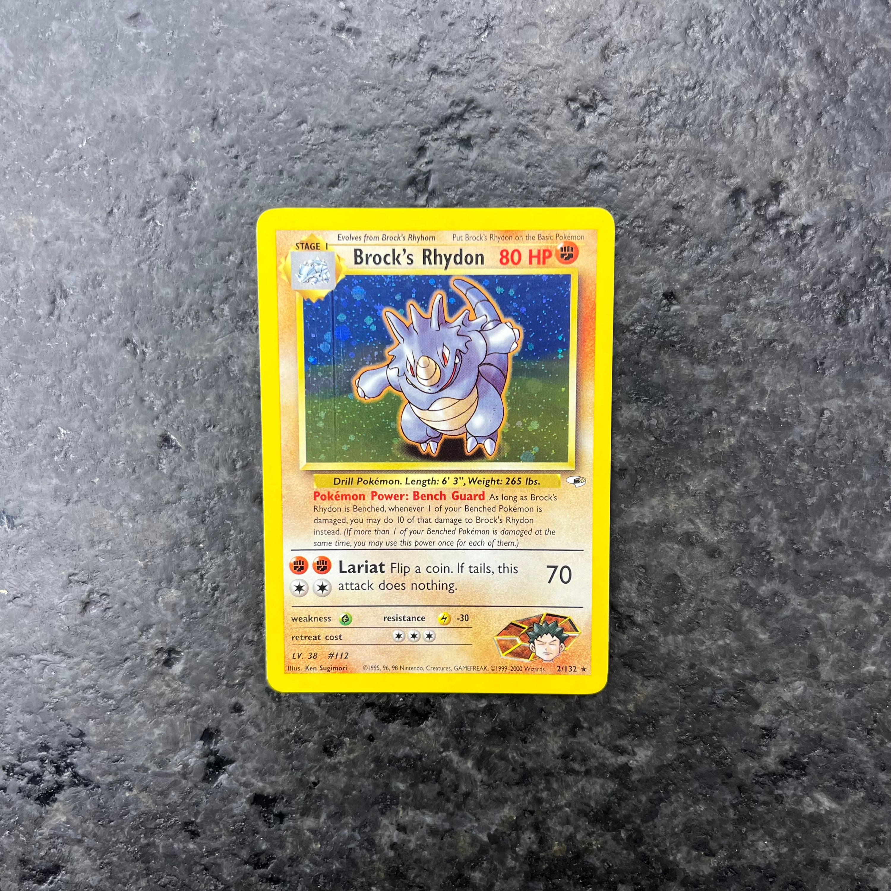 BROCK’S RHYDON GYM HEROES HOLO 2/132 (NM)