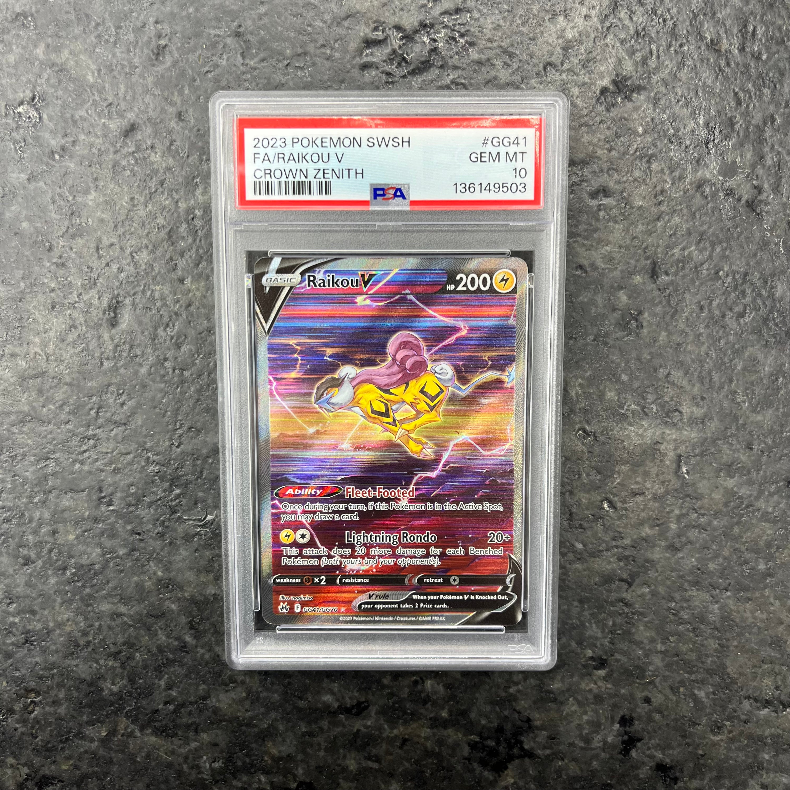 RAIKOU V CROWN ZENITH ALT ART GG41/GG70 PSA 10