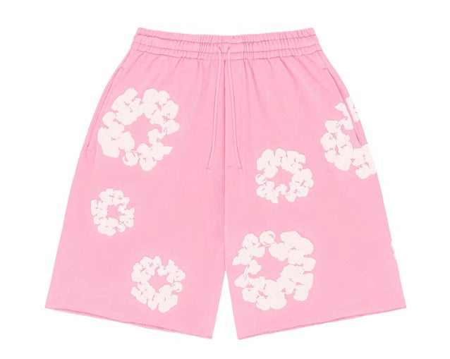 DENIM TEARS COTTON WREATH PINK SHORTS
