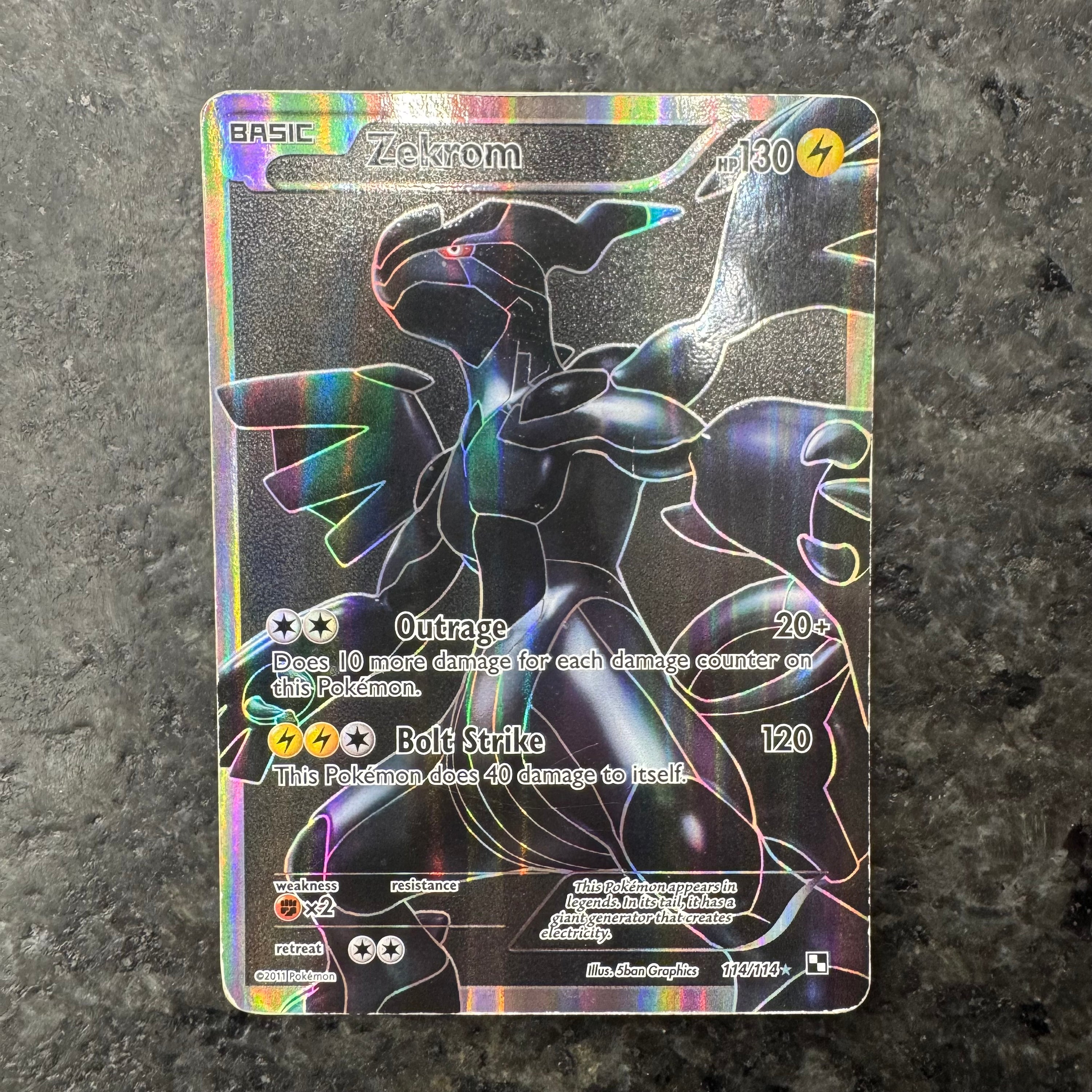 ZEKROM BLACK WHITE FULL ART 114/114 (MP)