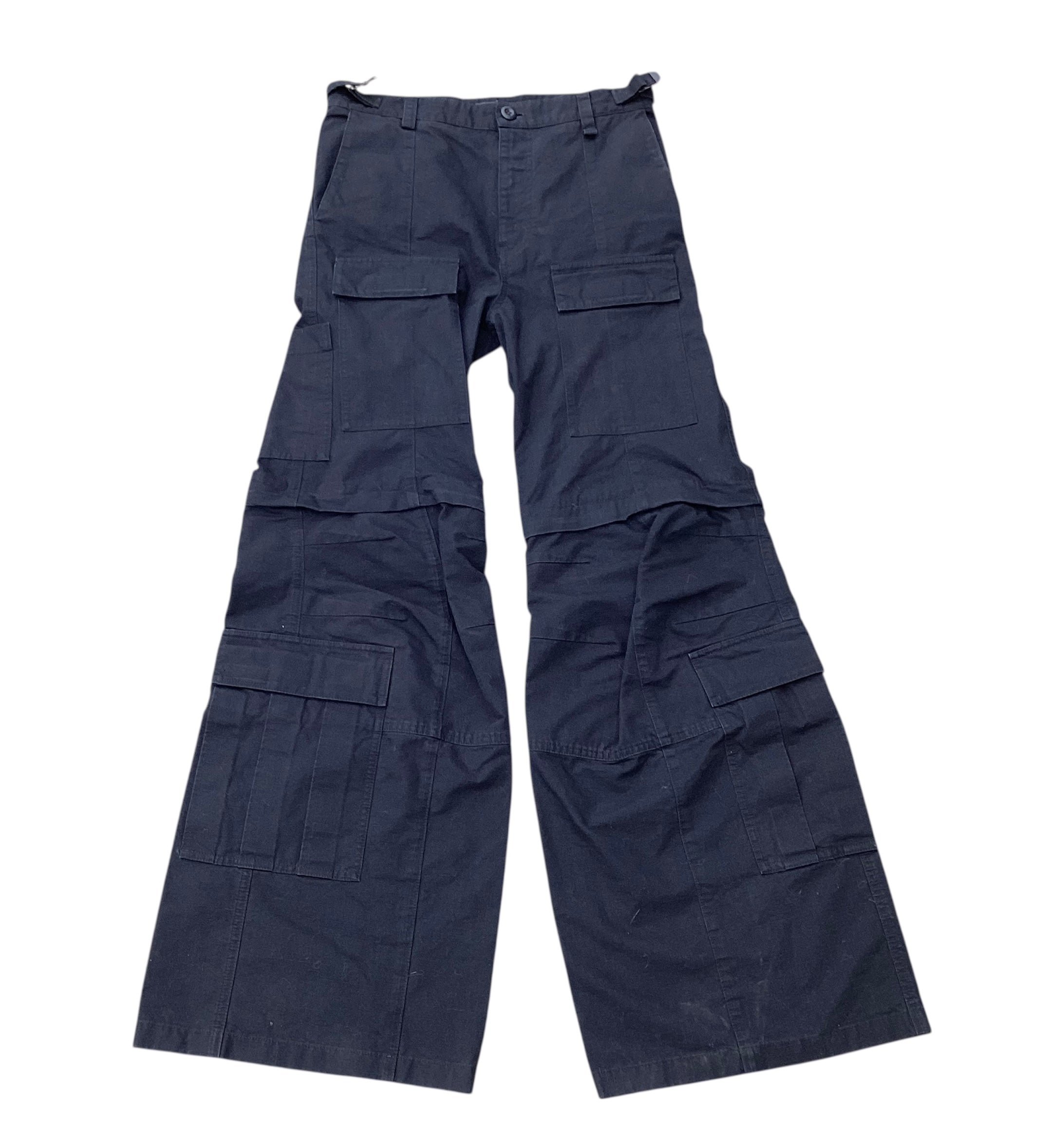 BALENCIAGA SS23 BLACK FLARE CARGO