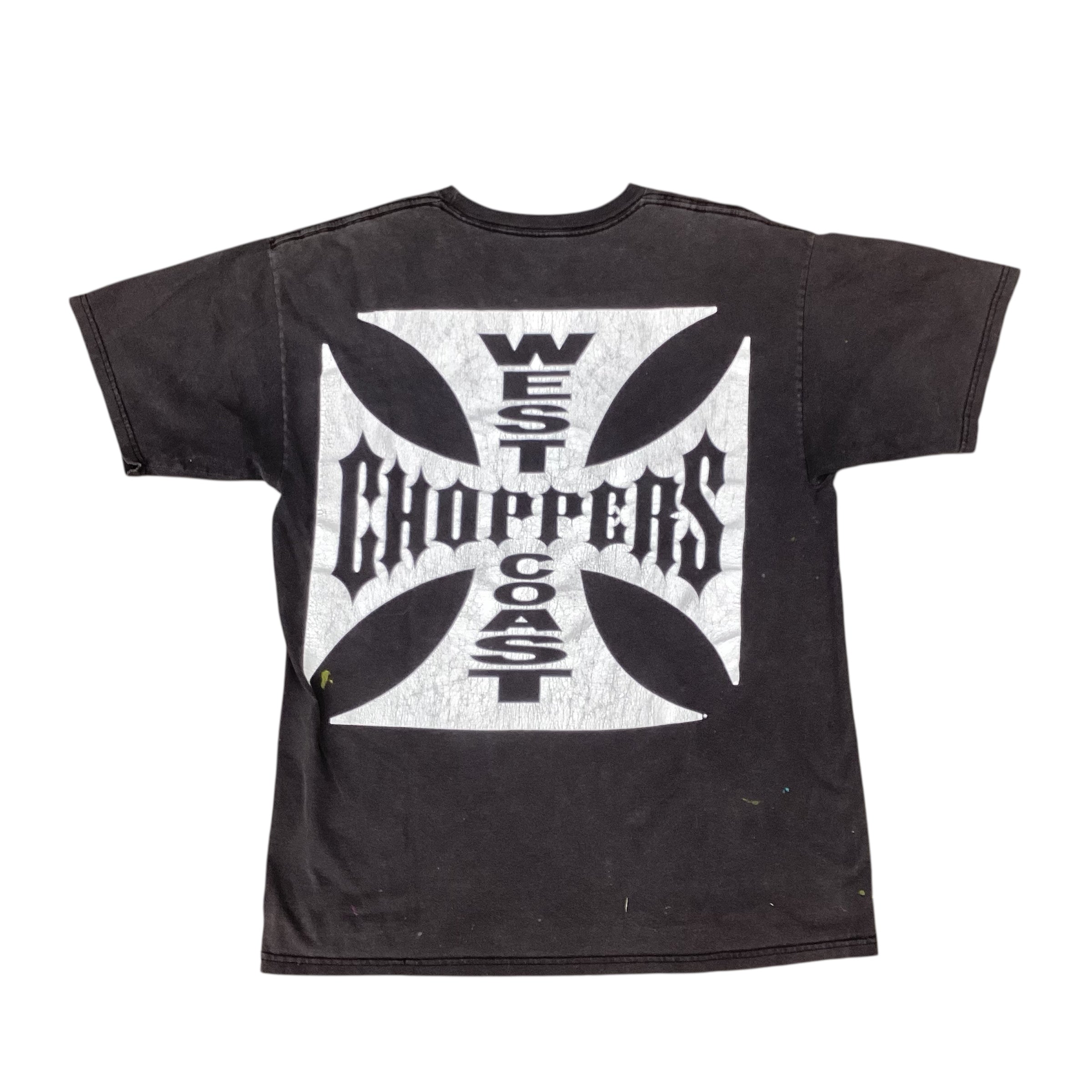 2000S WEST COAST CHOPPERS DISTRESSED LOGO TEE - BLACK