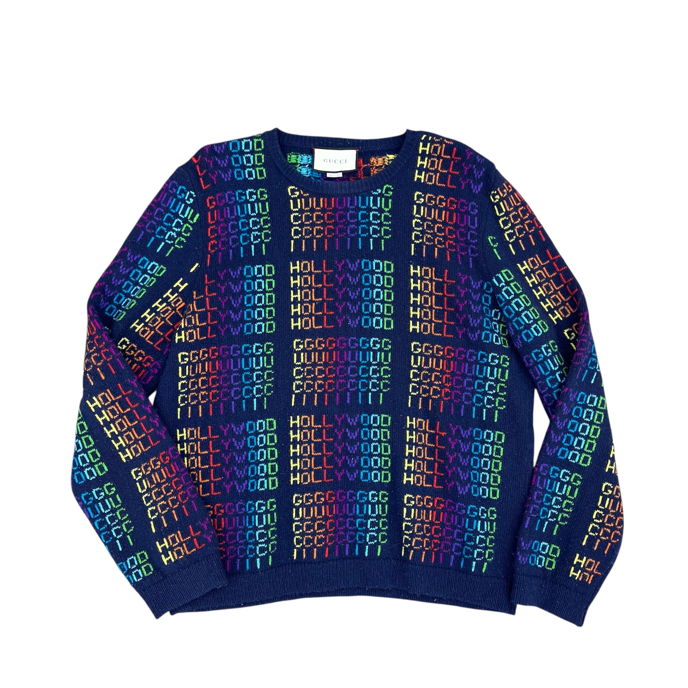 GUCCI “HOLLYWOOD” RAINBOW KNIT CREWNECK