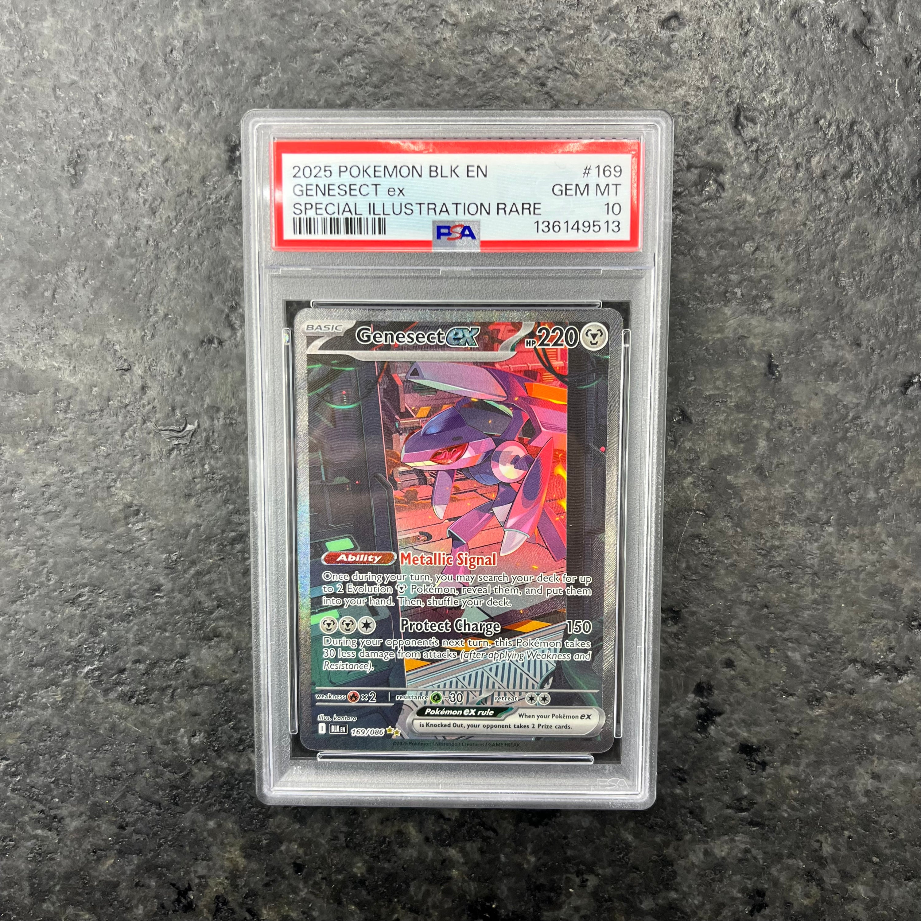 GENESECT EX BLACK BOLT SIR 169/086 PSA 10