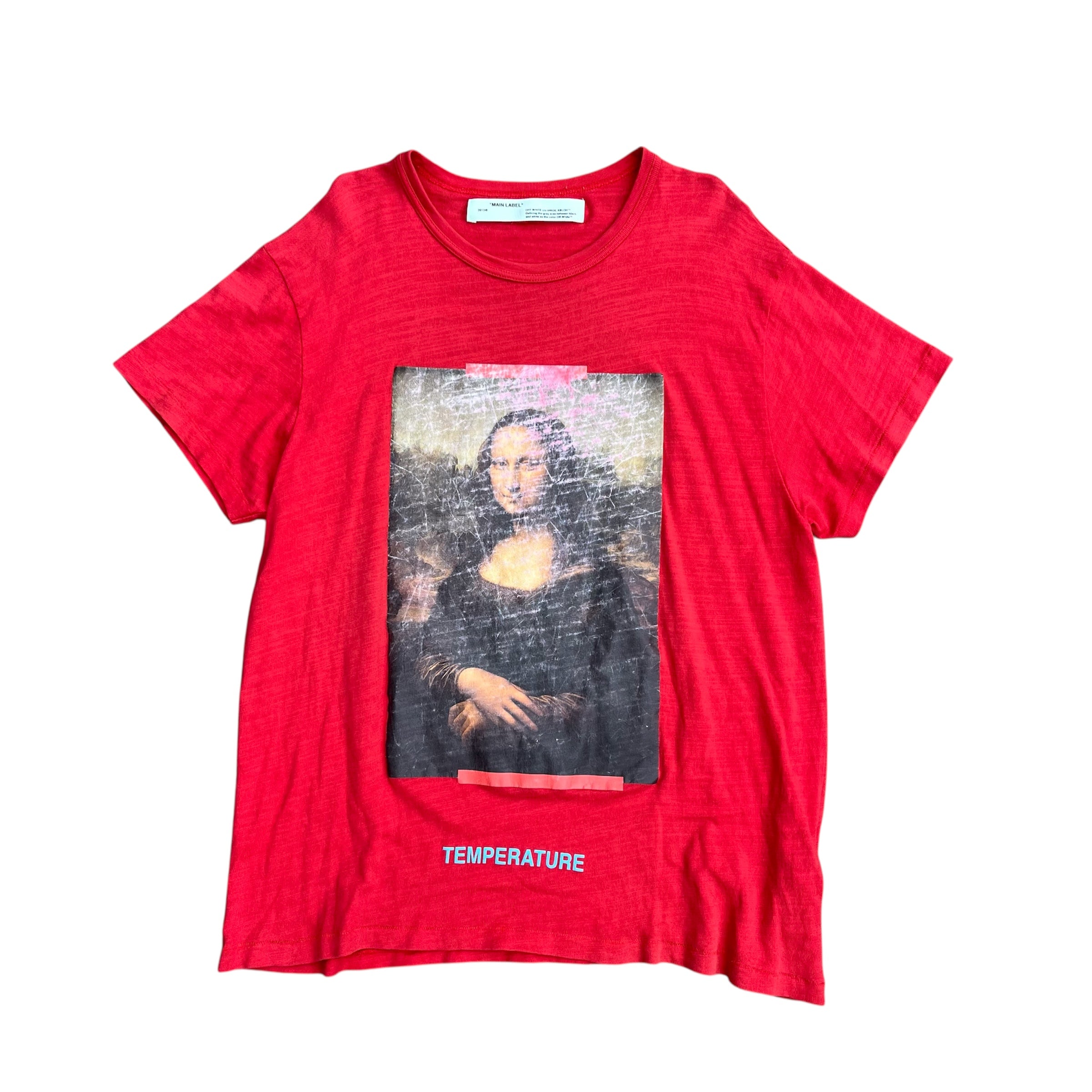 OFF WHITE “MONA LISA TEMPERATURE” DISTRESSED TEE