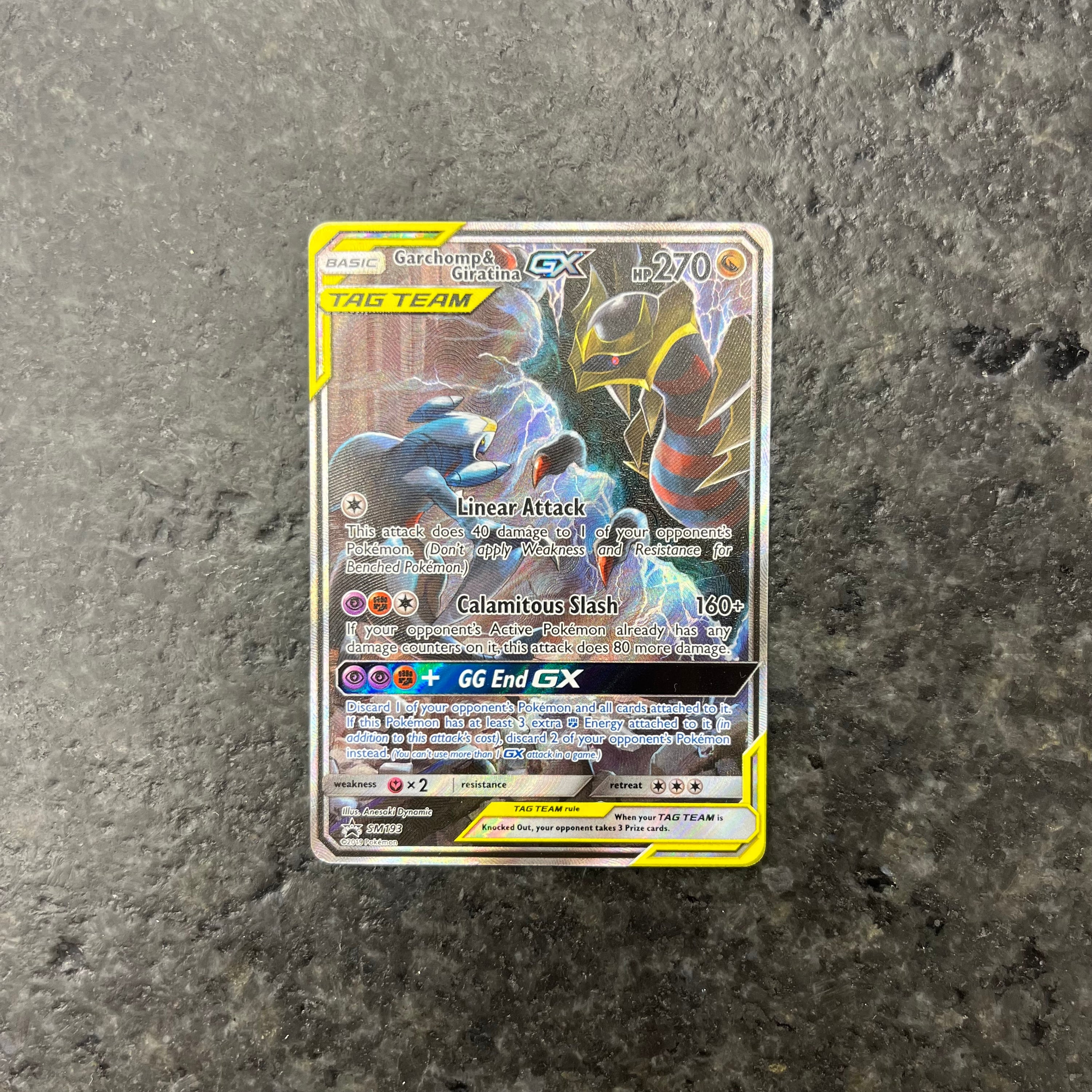 GARCHOMP & GIRATINA GX TAG TEAM ALT ART PROMO SM193 (NM)