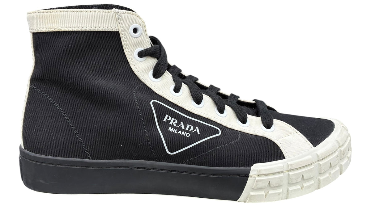 PRADA “GABERDINE WHEEL” HIGH TOP SNEAKER