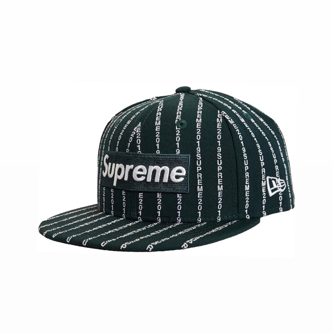 SUPREME TEXT STRIPE NEW ERA CAP