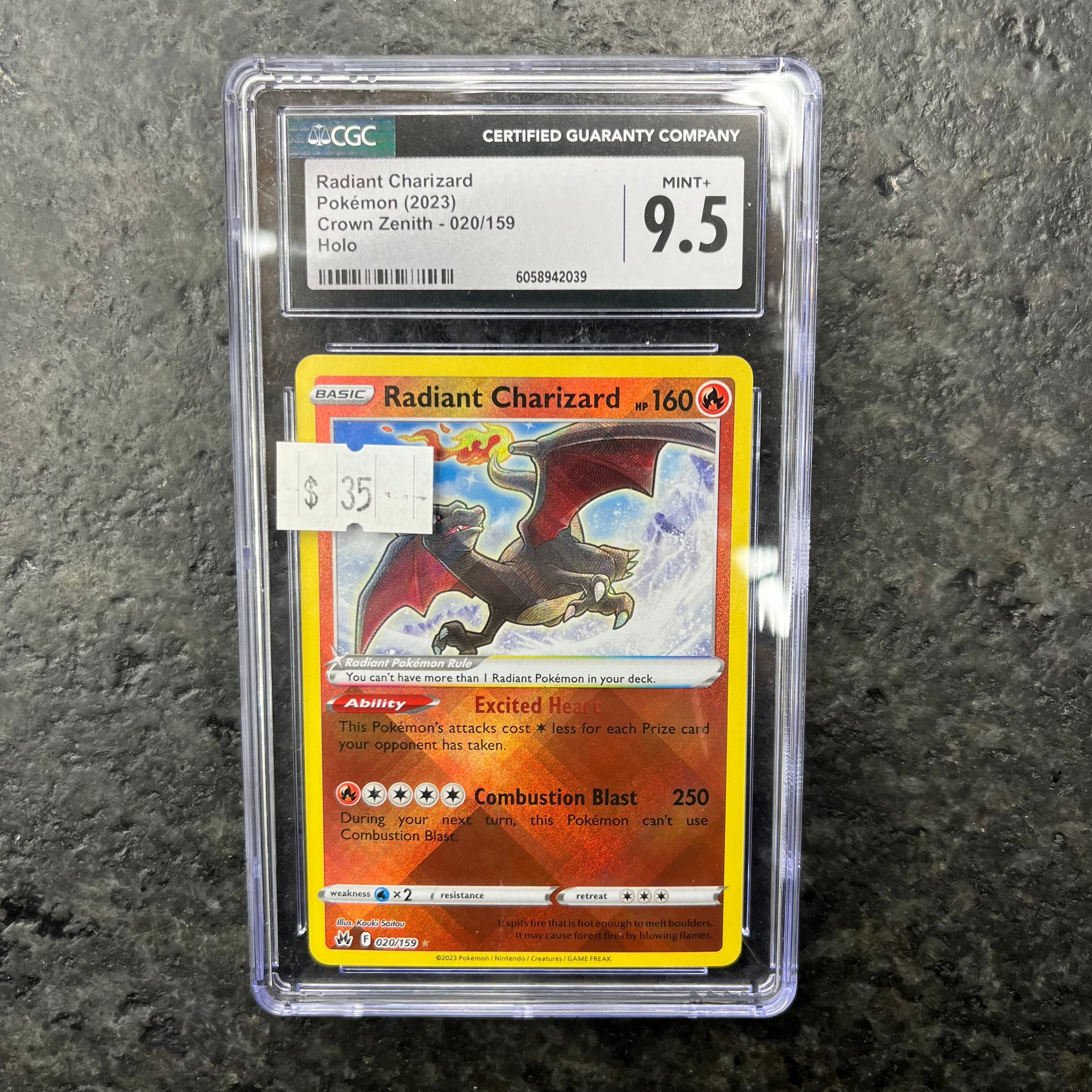 RADIANT CHARIZARD CROWN ZENITH 020/159 CGC 9.5