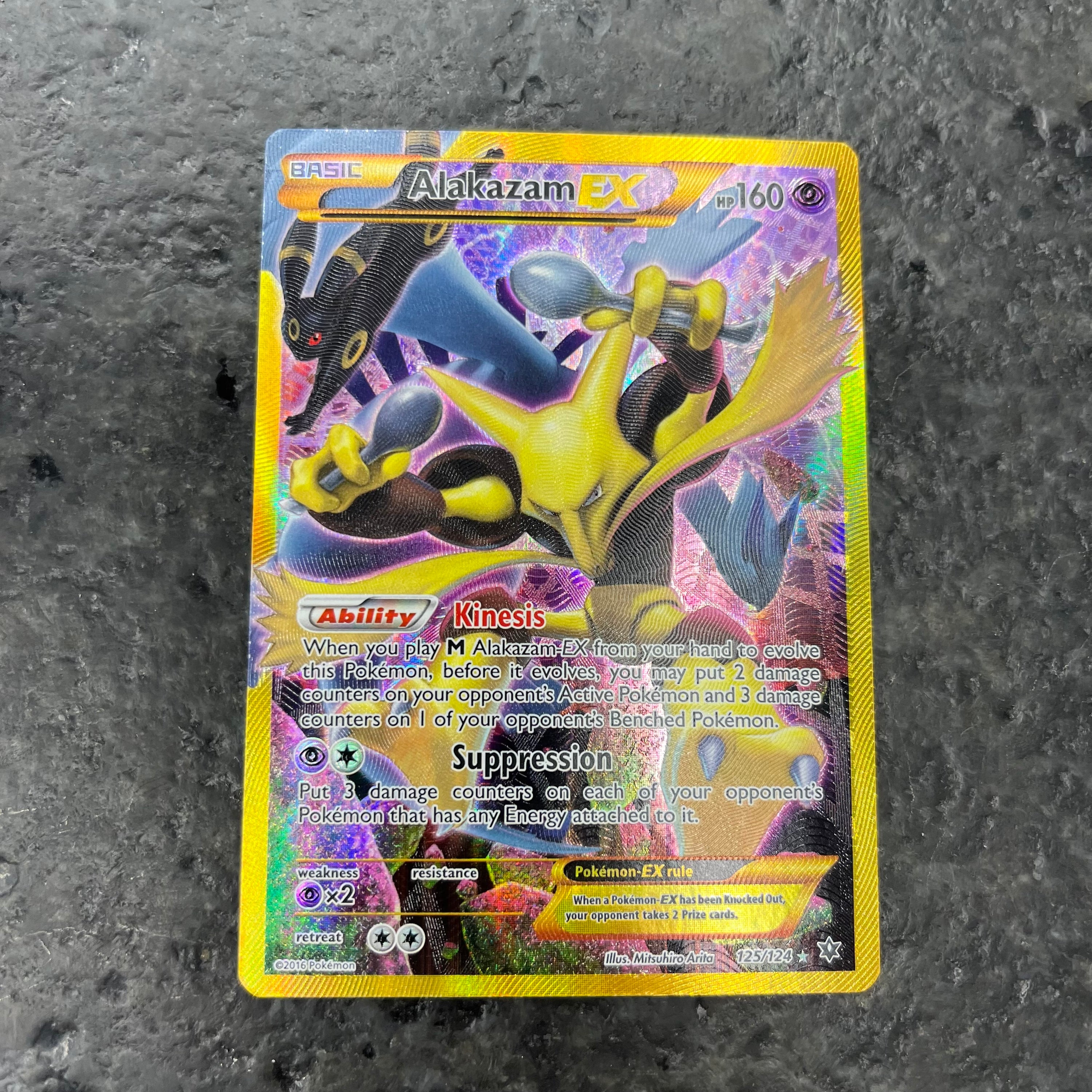 ALAKAZAM EX SECRET RARE XY FATES COLLIDE 125/124 VLP