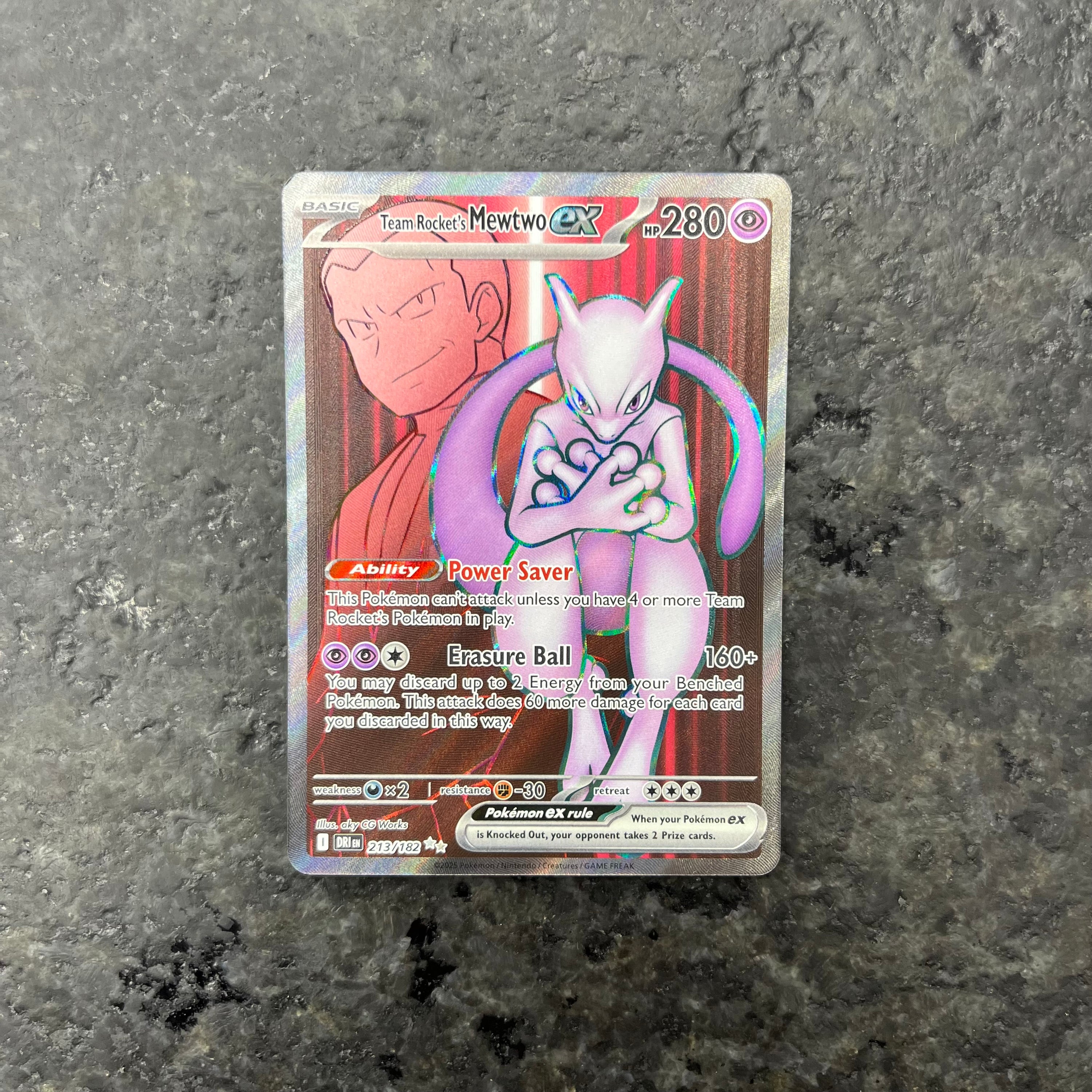 TEAM ROCKET’S MEW EX FULL ART 213/182  (NM)
