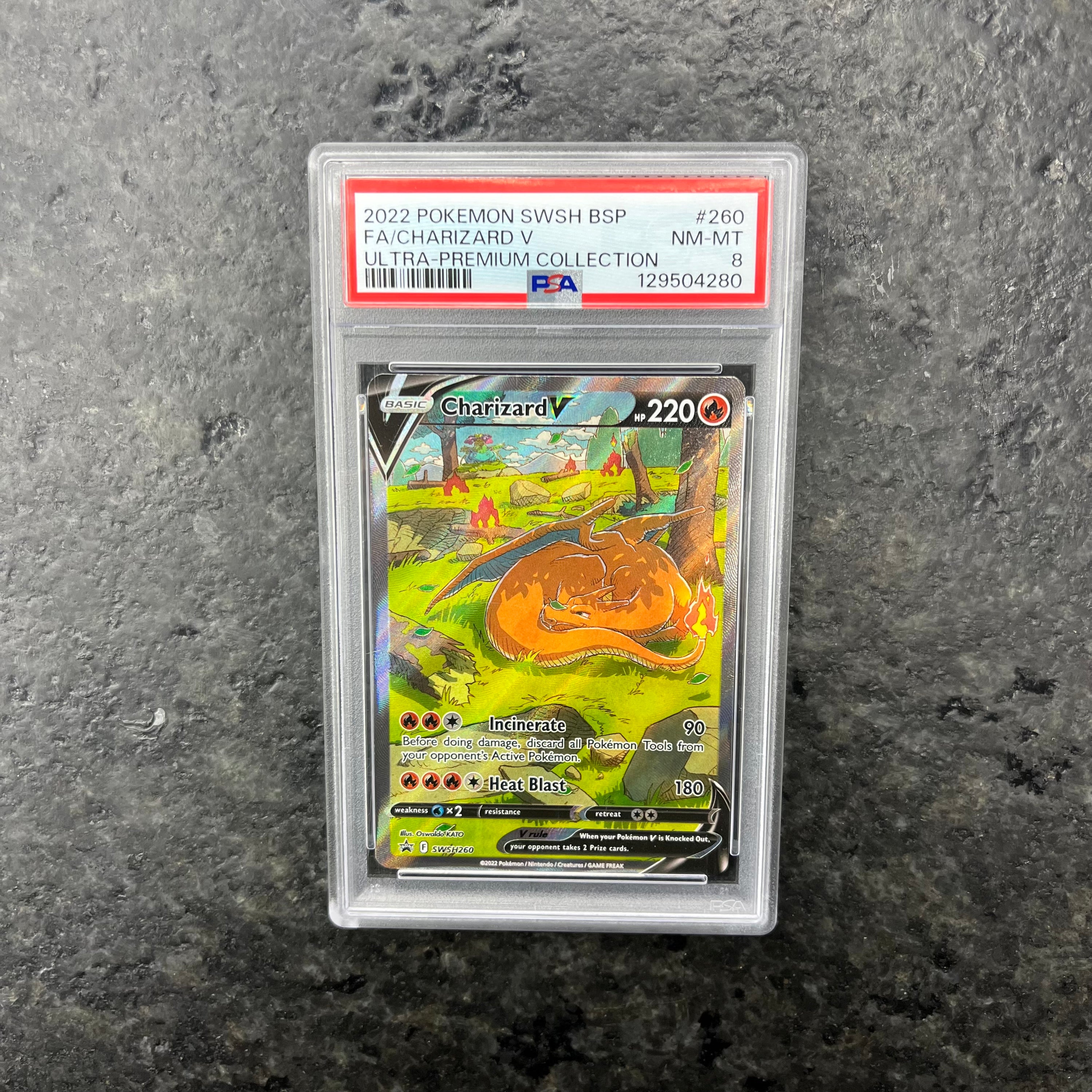 CHARIZARD V ALT ART SWSH260 PROMO PSA 8