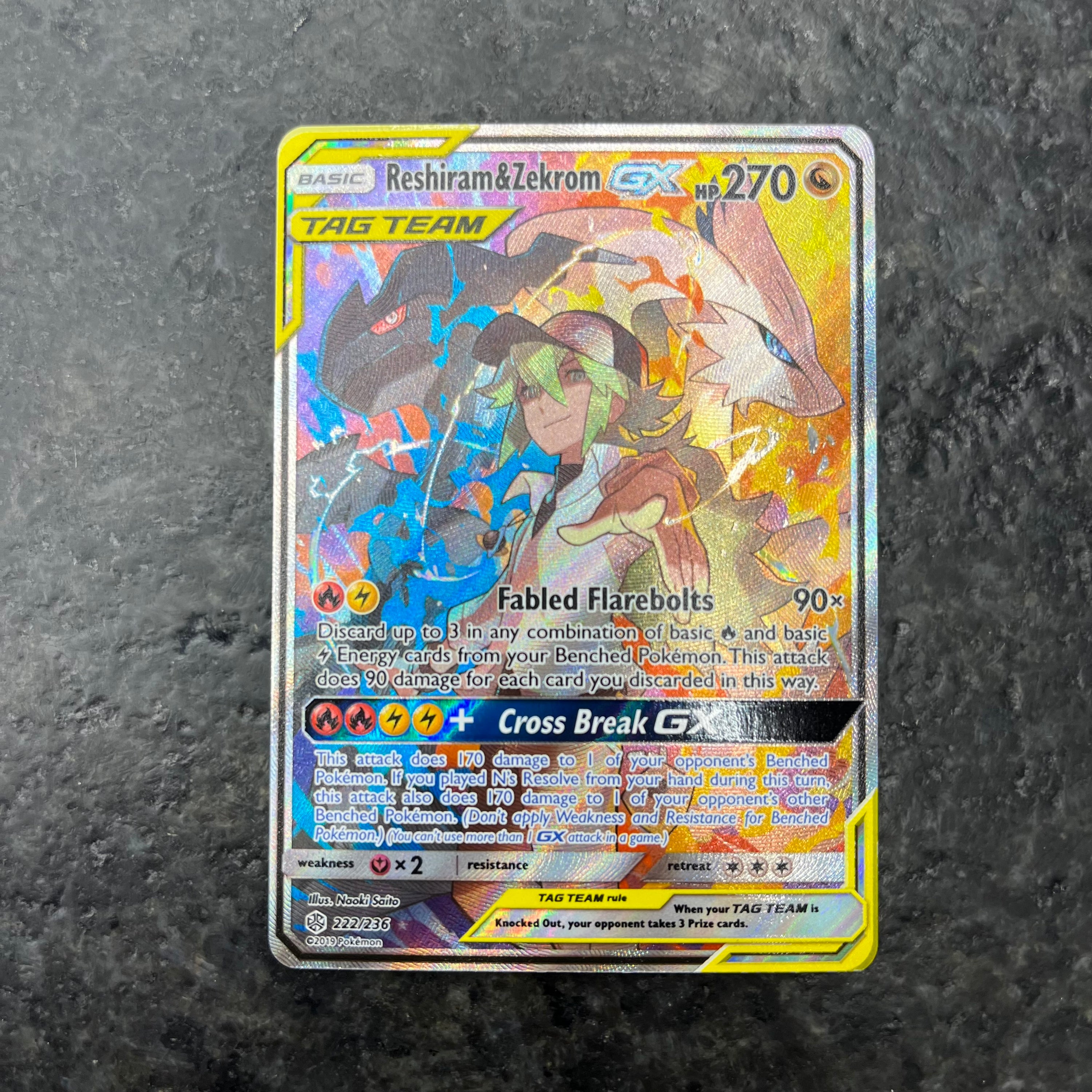 RESHIRAM AND ZEKROM GX TAG TEAM 222/236 (NM)l