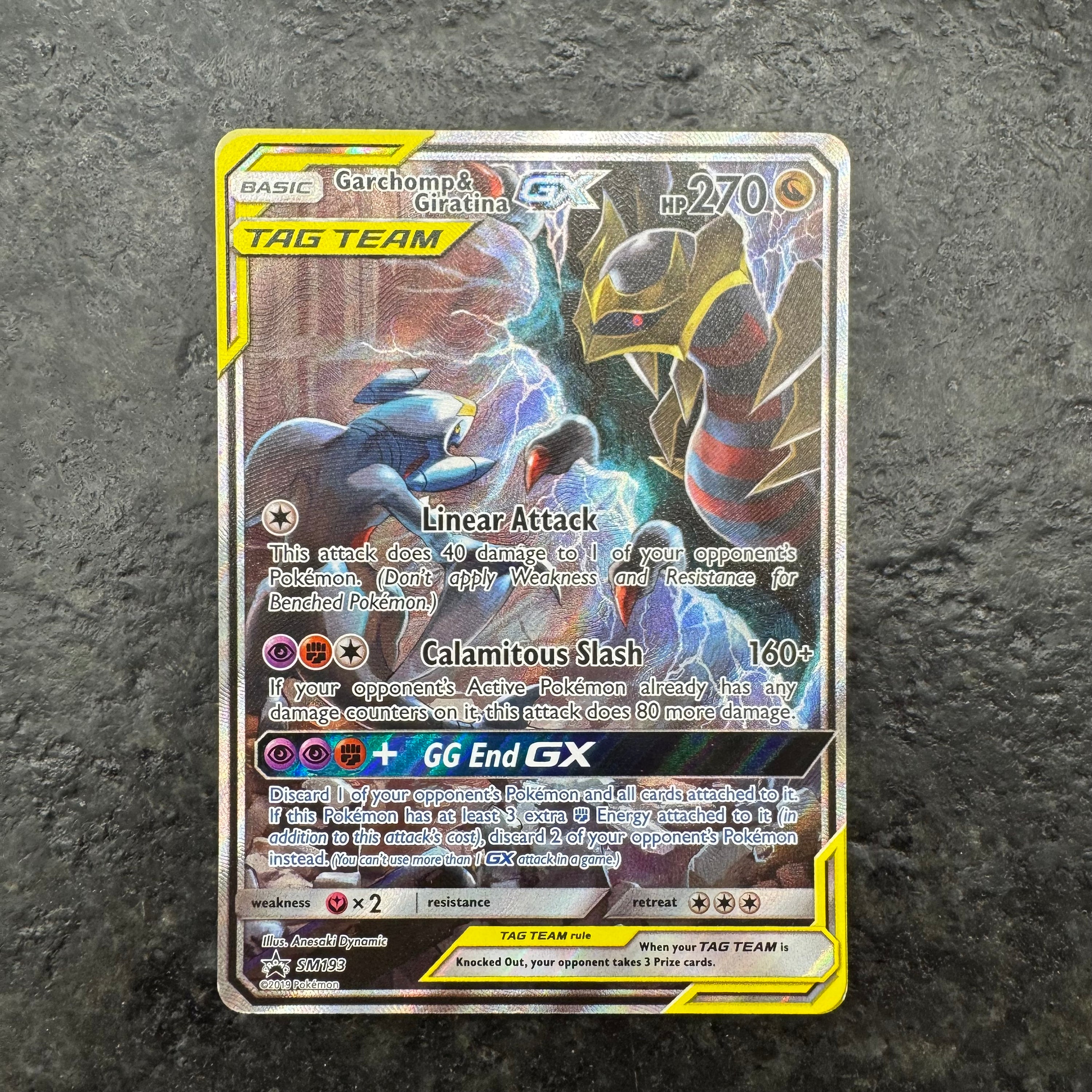 GARCHOMP & GIRITINA GX TAG TEAM FULL ART PROMO SM193 (NM)