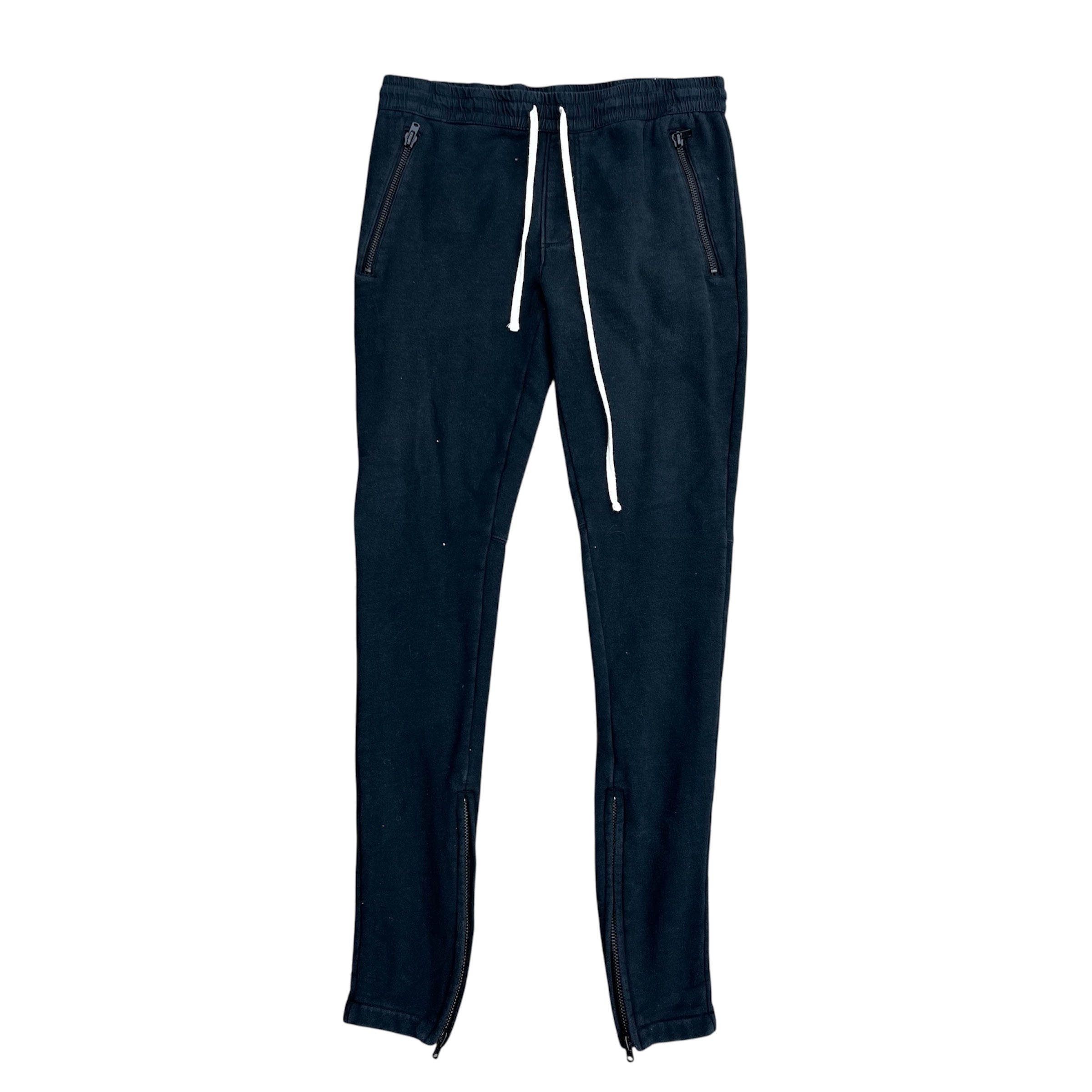 FEAR OF GOD ESSENTIALS BLACK ANKLE ZIP SWEATPANTS