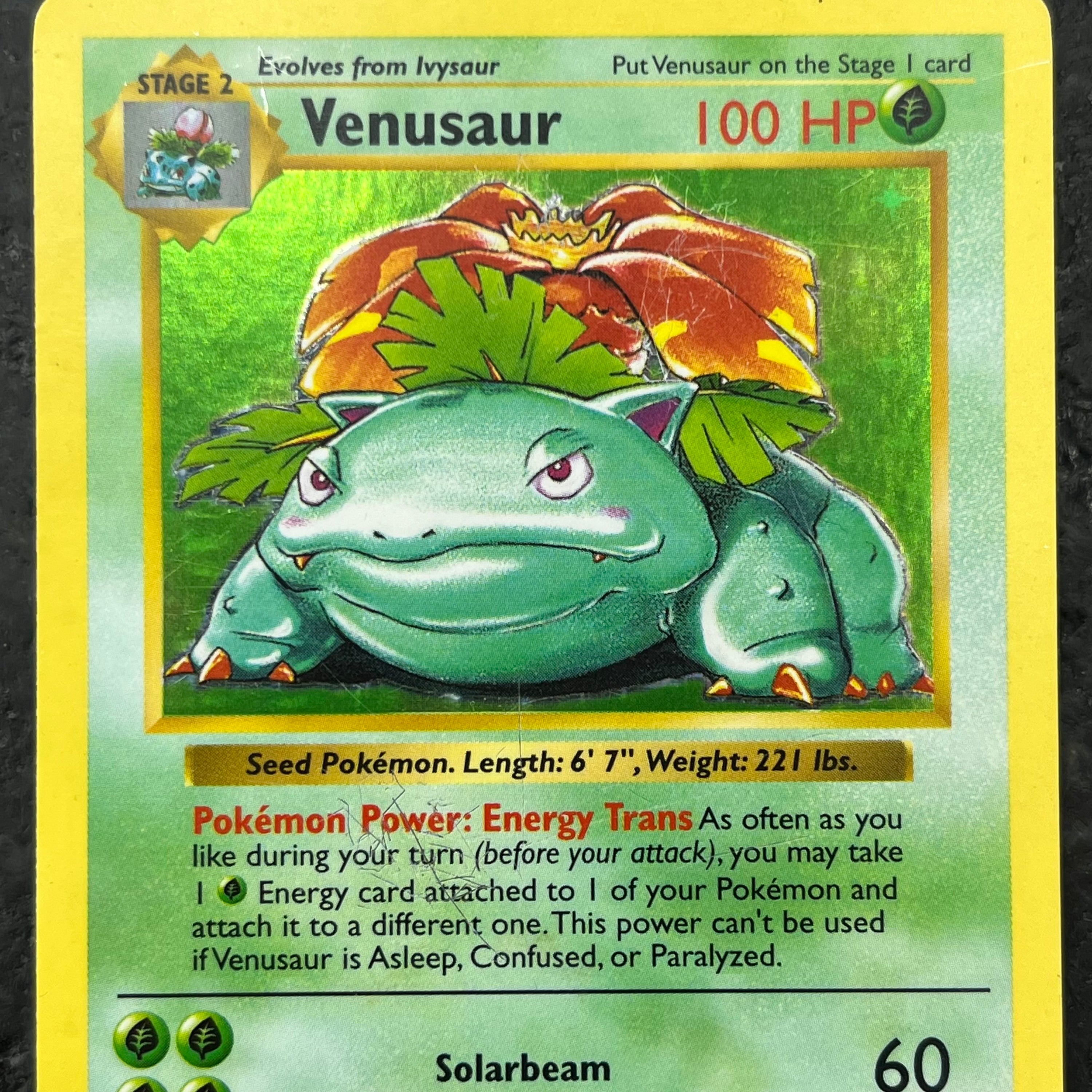 VENUSAUR SHADOWLESS BASE SET 15/102 (LP/DMG)