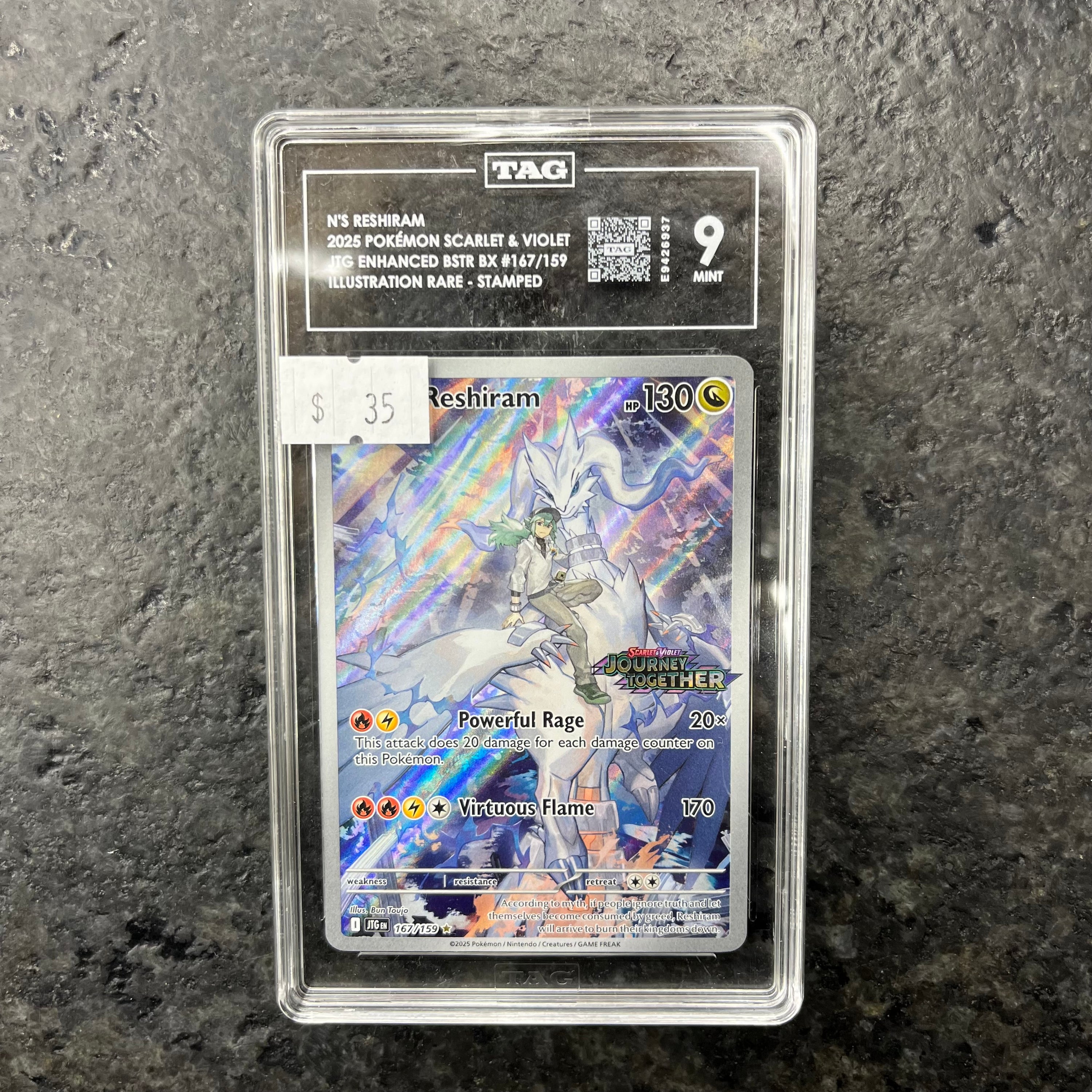 N’S RESHIRAM JOURNEY TOGETHER STAMPED PROMO 167/159 TAG 9