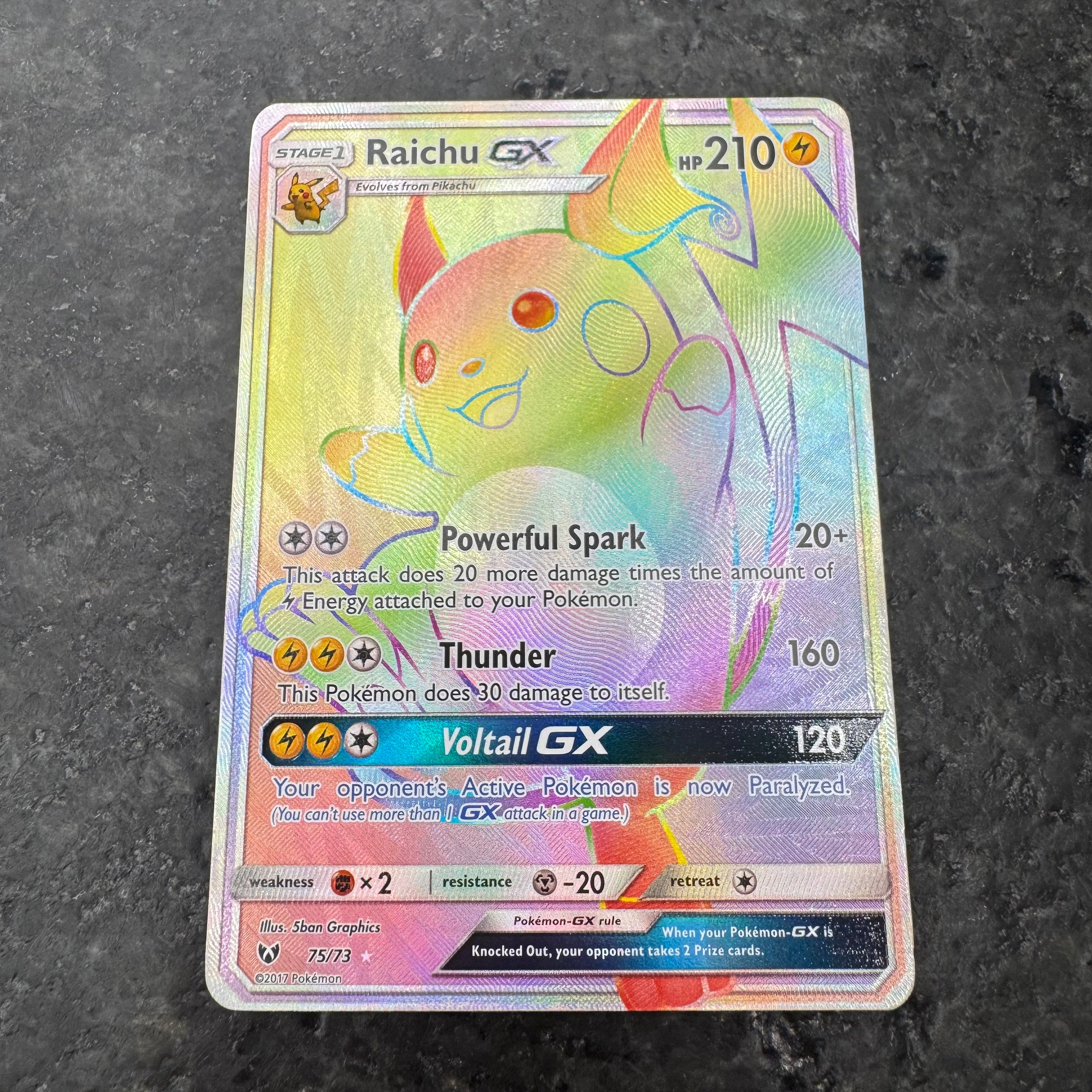 RAICHU GX RAINBOW RARE 75/73 (NM)