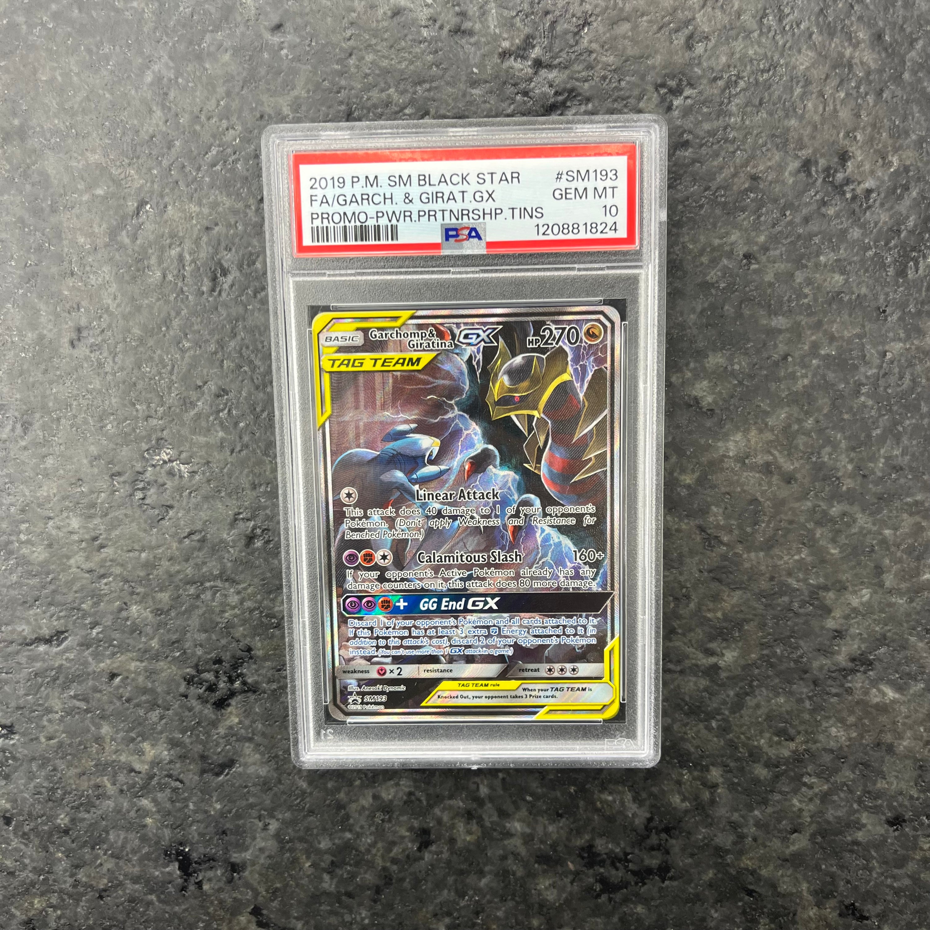 GARCHOMP & GIRATINA GX ALT ART SM193 PROMO PSA 10