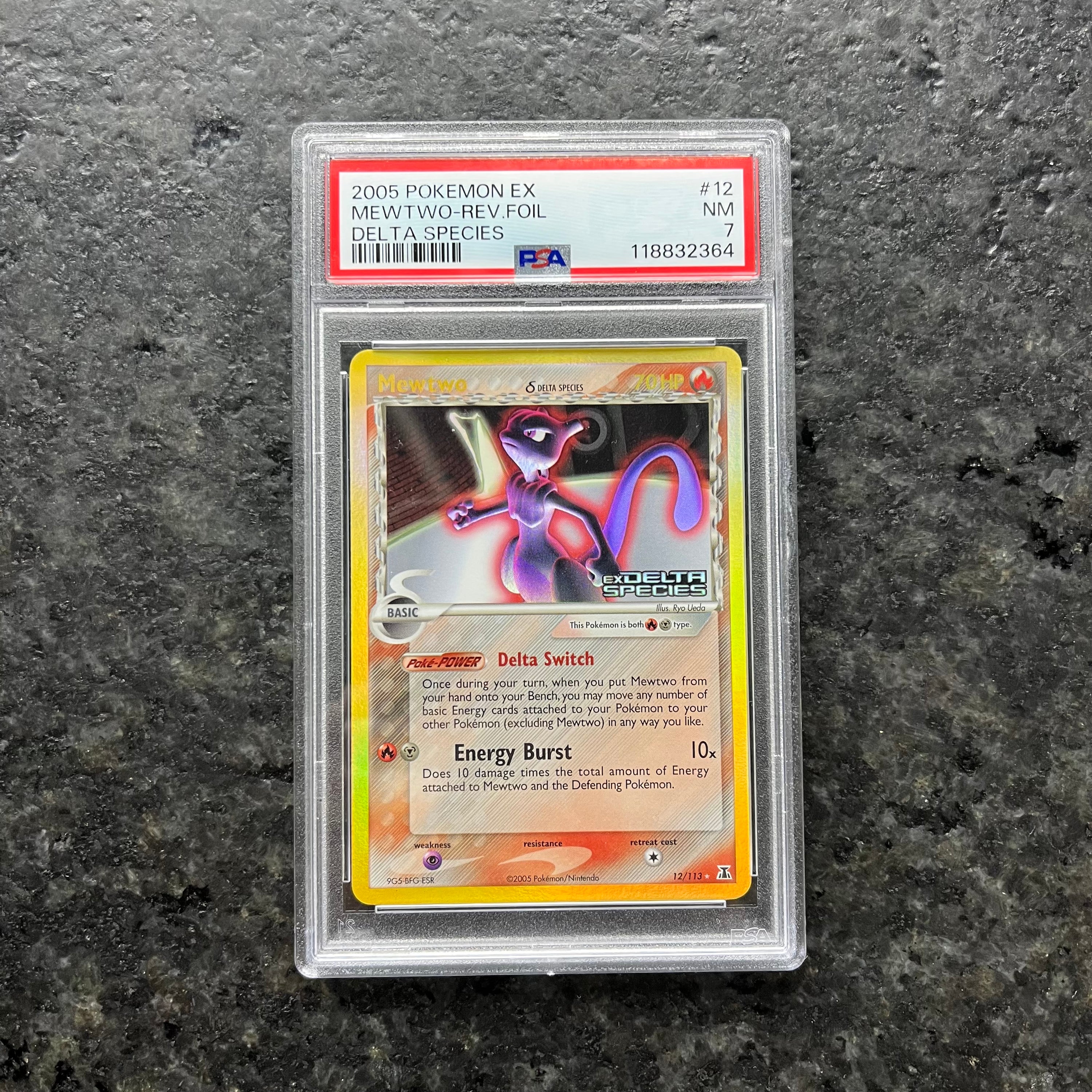 MEWTWO EX DELTA SPECIES STAMPED REV HOLO 12/113 PSA 7