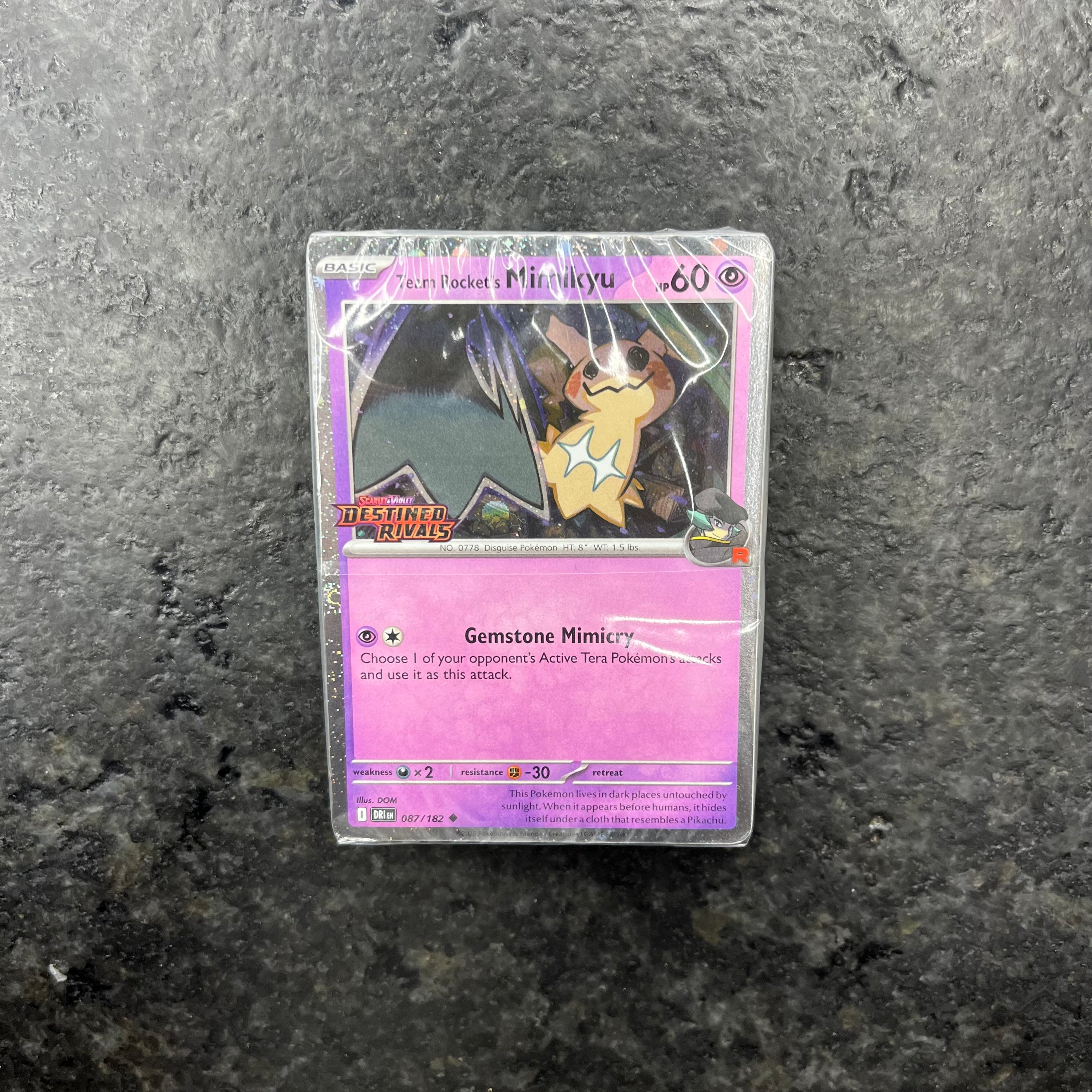 TEAM ROCKETS MIMIKYU STAMP PROMO 087/182 PRE RELEASE PACK