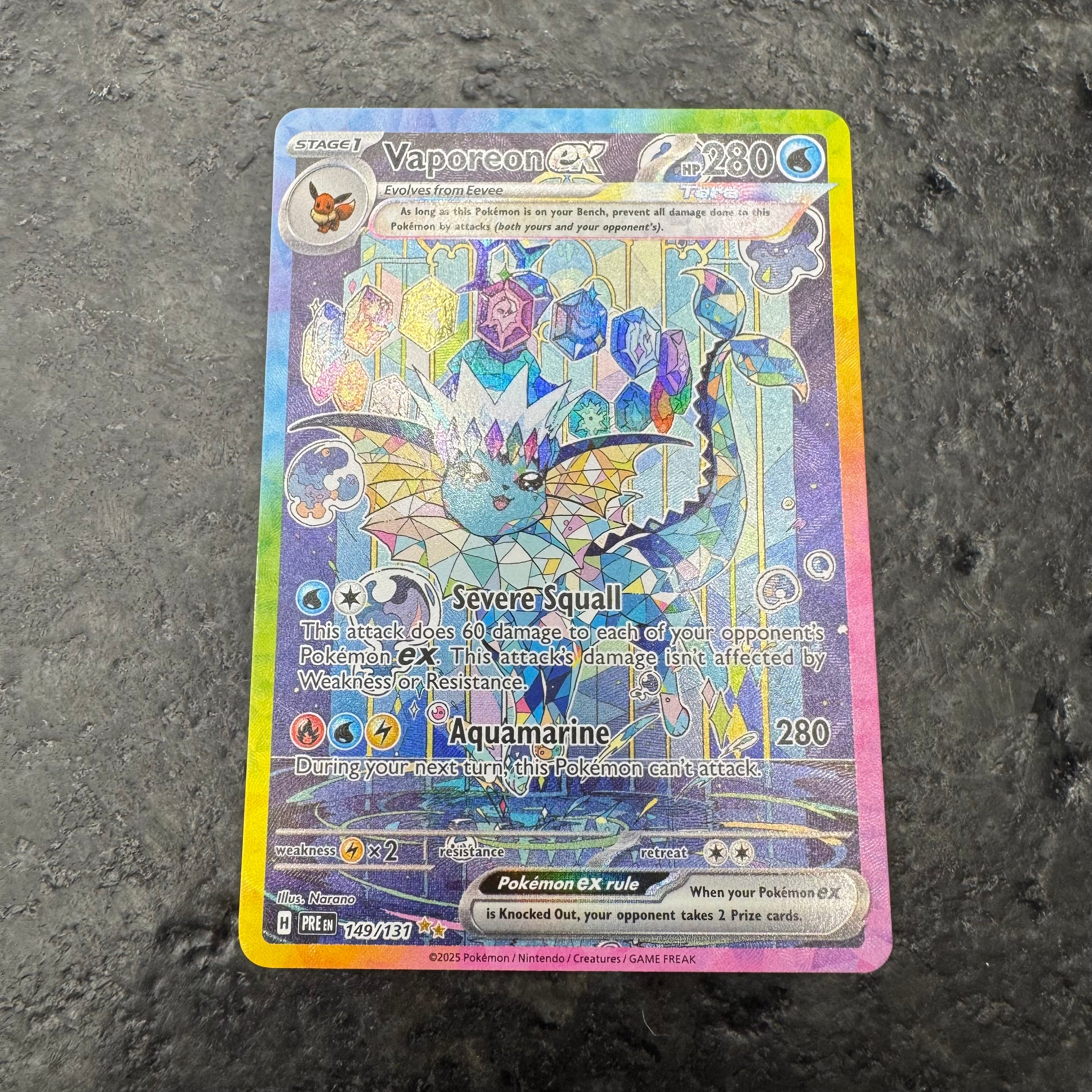 VAPOREON EX SIR 149/131 PRISMATIC EVOLUTIONS (NM)
