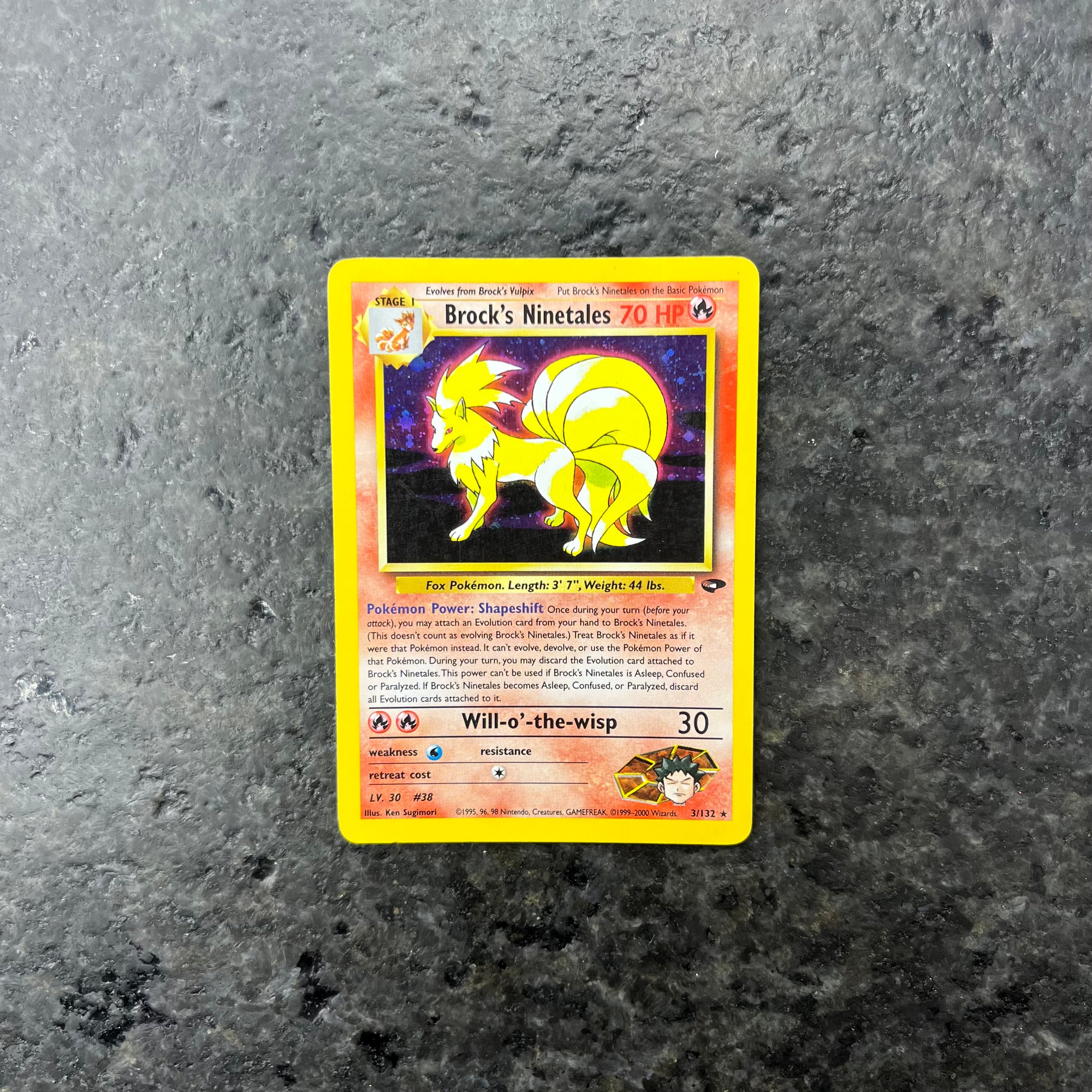 BROCK’S NINETALES GYM HEROES HOLO 3/132 (MP)