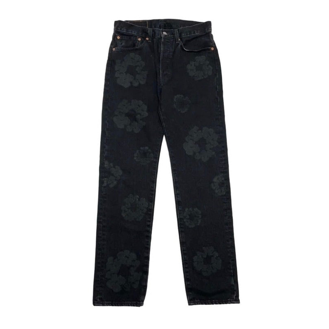 DENIM TEARS X LEVIS COTTON WREATH JEANS - MONO BLACK