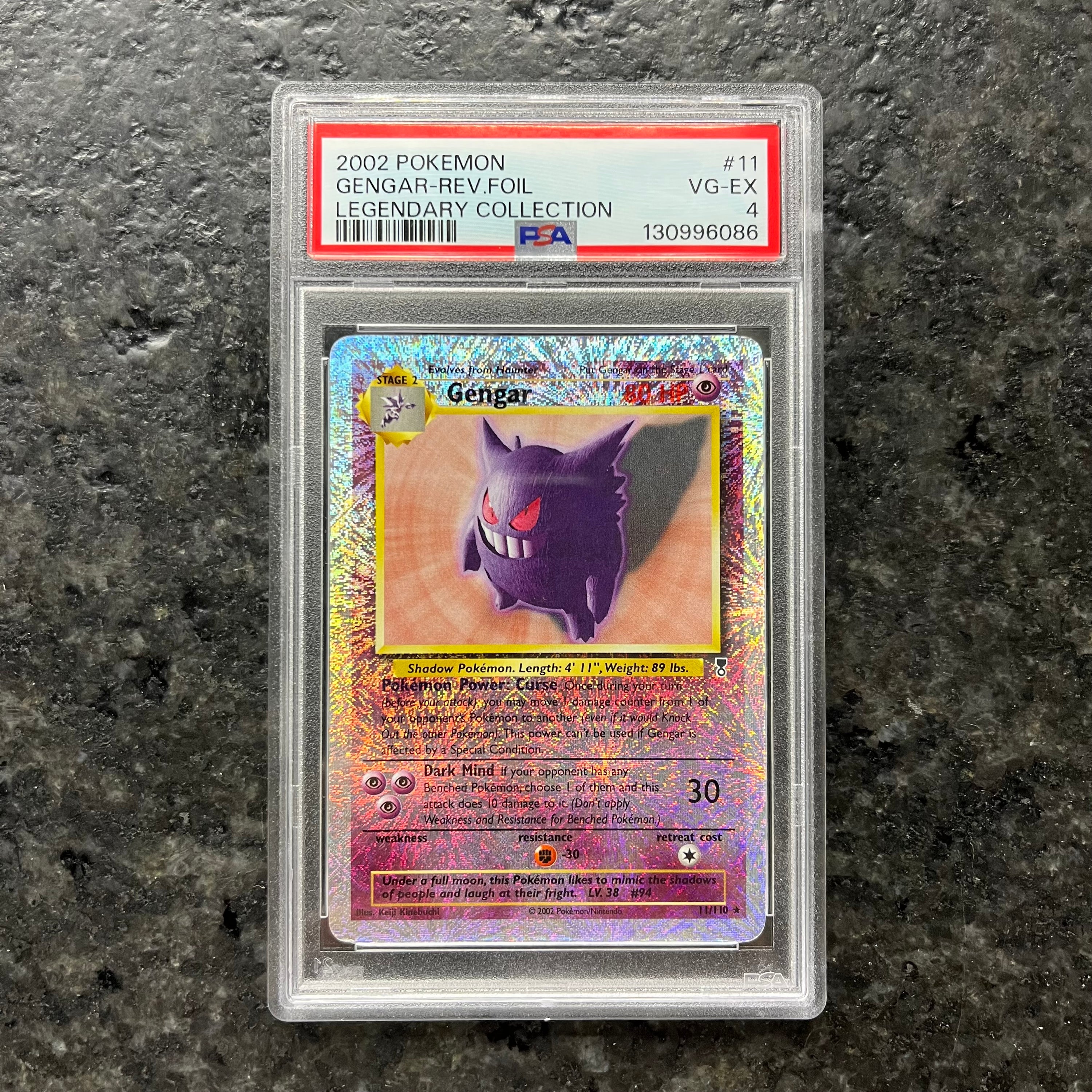 GENGAR LEGENDARY COLLECTION REV HOLO 11/110 PSA 4