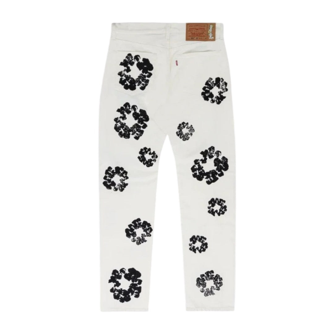 DENIM TEARS X LEVIS COTTON WREATH JEANS - WHITE