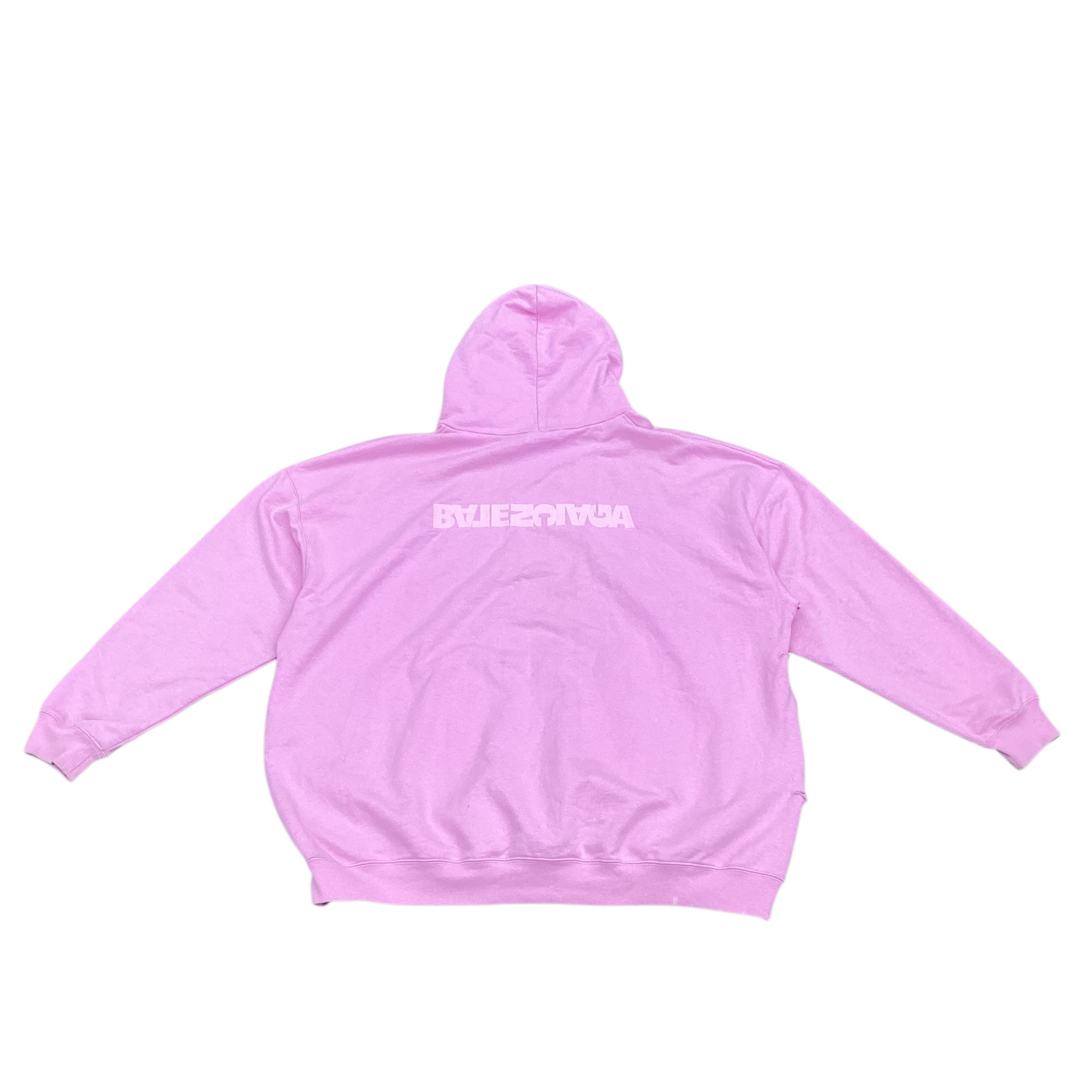 BALENCIAGA OVERSIZED DISTRESSED LOGO HOODIE