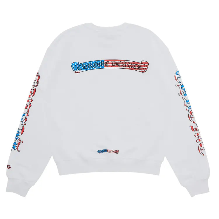 CHROME HEARTS MATTY BOY AMERICA WHITE CREWNECK