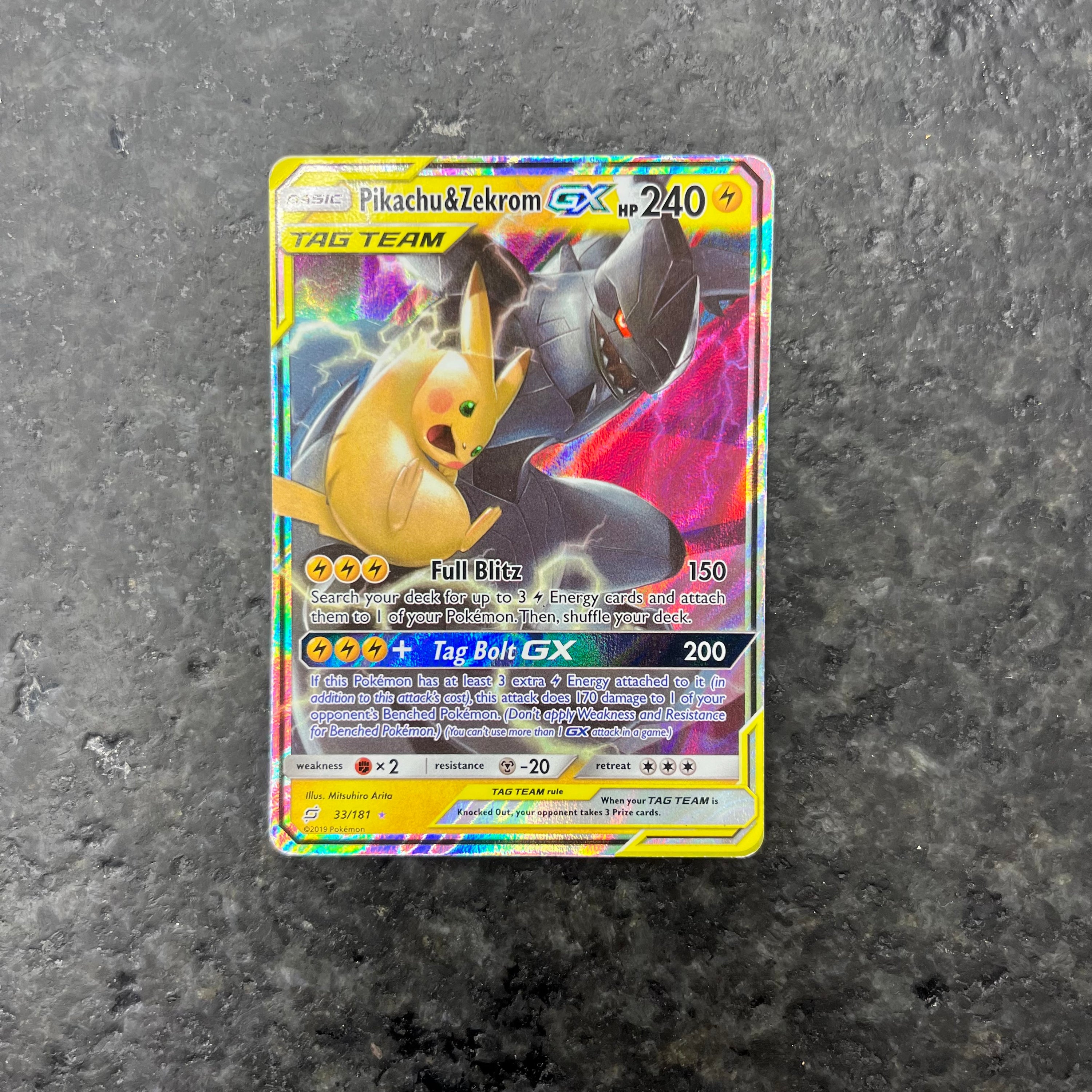 PIKACHU & ZEKROM GX TAG TEAM 33/181 (MP)