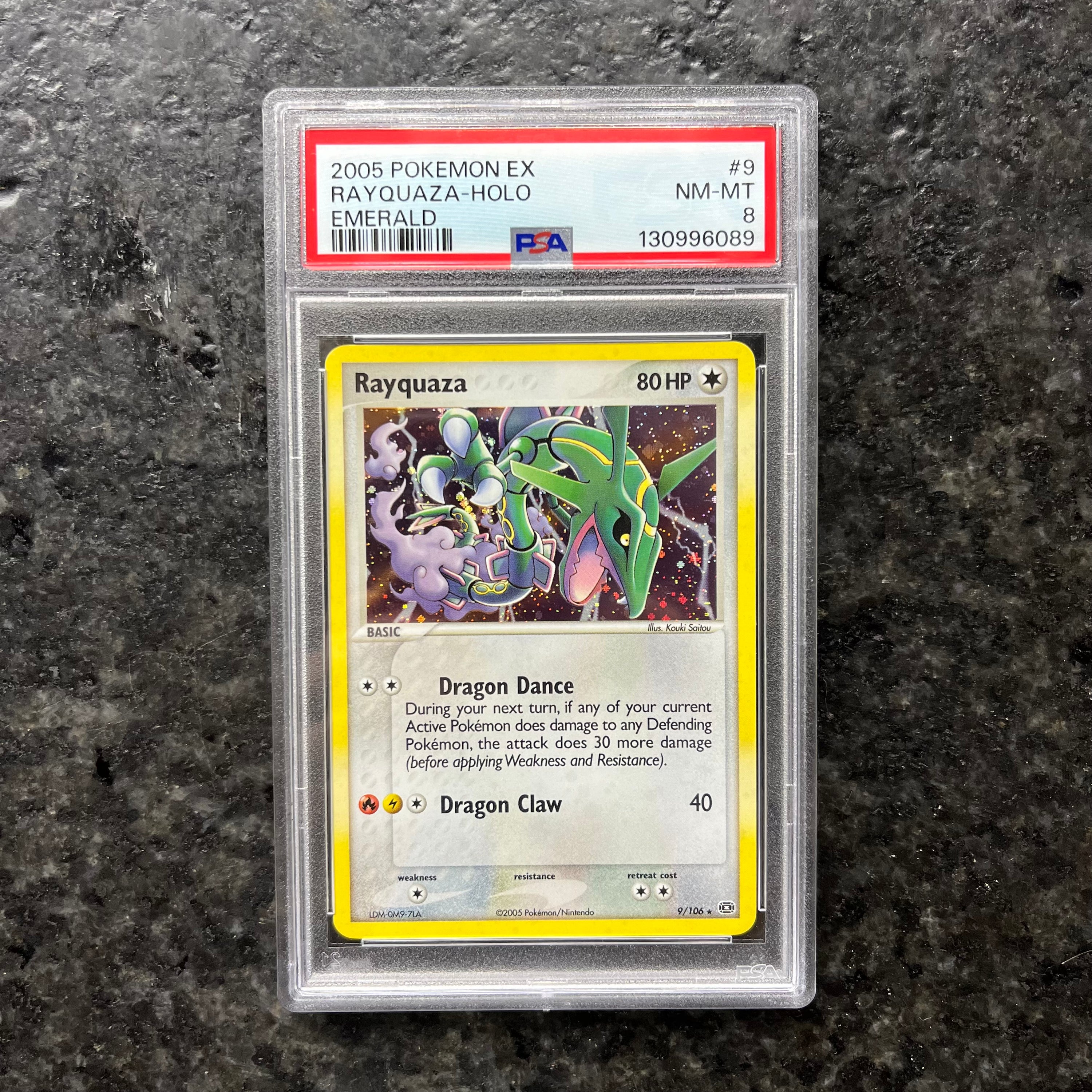 RAYQUAZA EMERALD HOLO 9/106 PSA 8