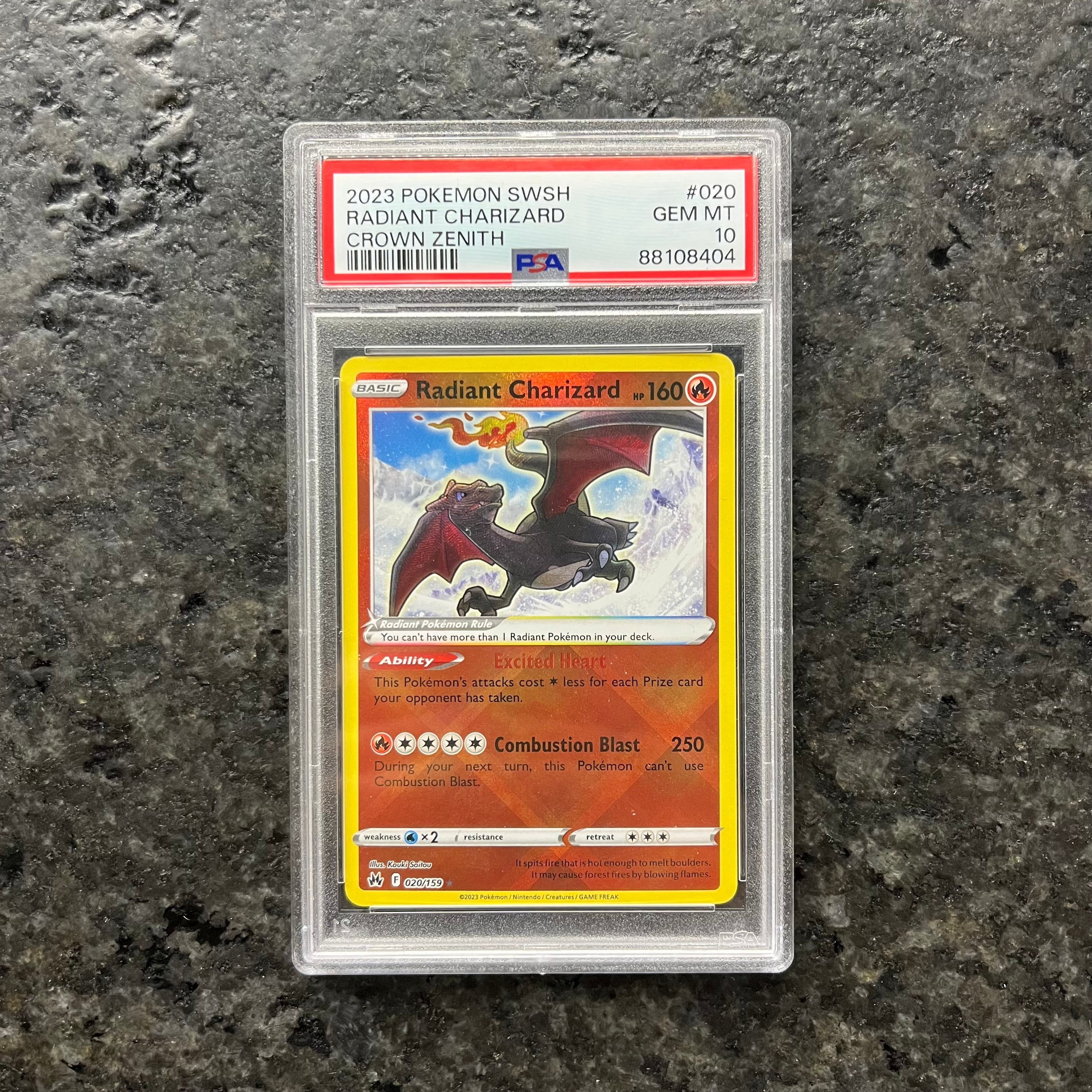 RADIANT CHARIZARD CROWN ZENITH 020/159 PSA 10