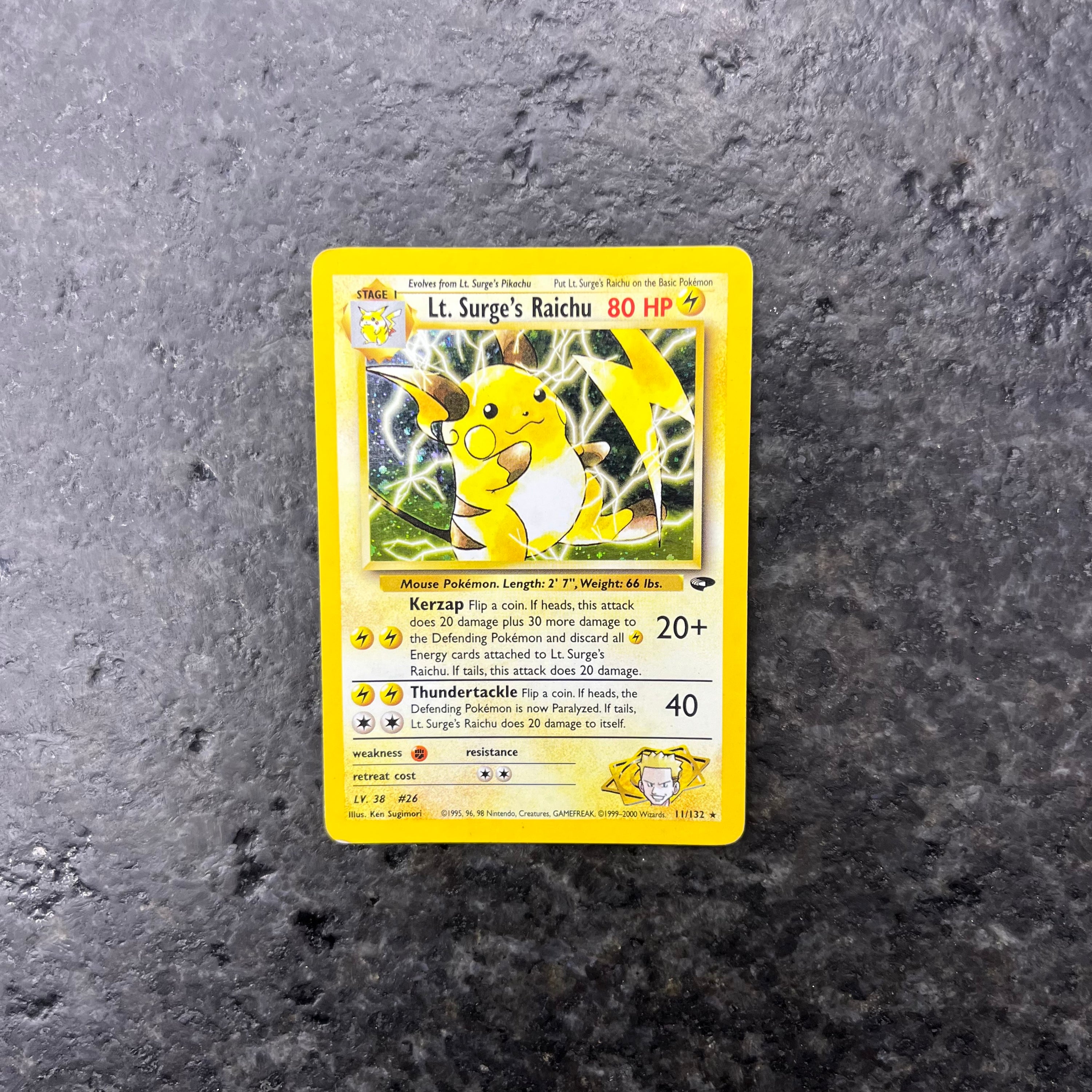 LT. SURGE’S RAICHU GYM HEROES HOLO 11/132 (LP)