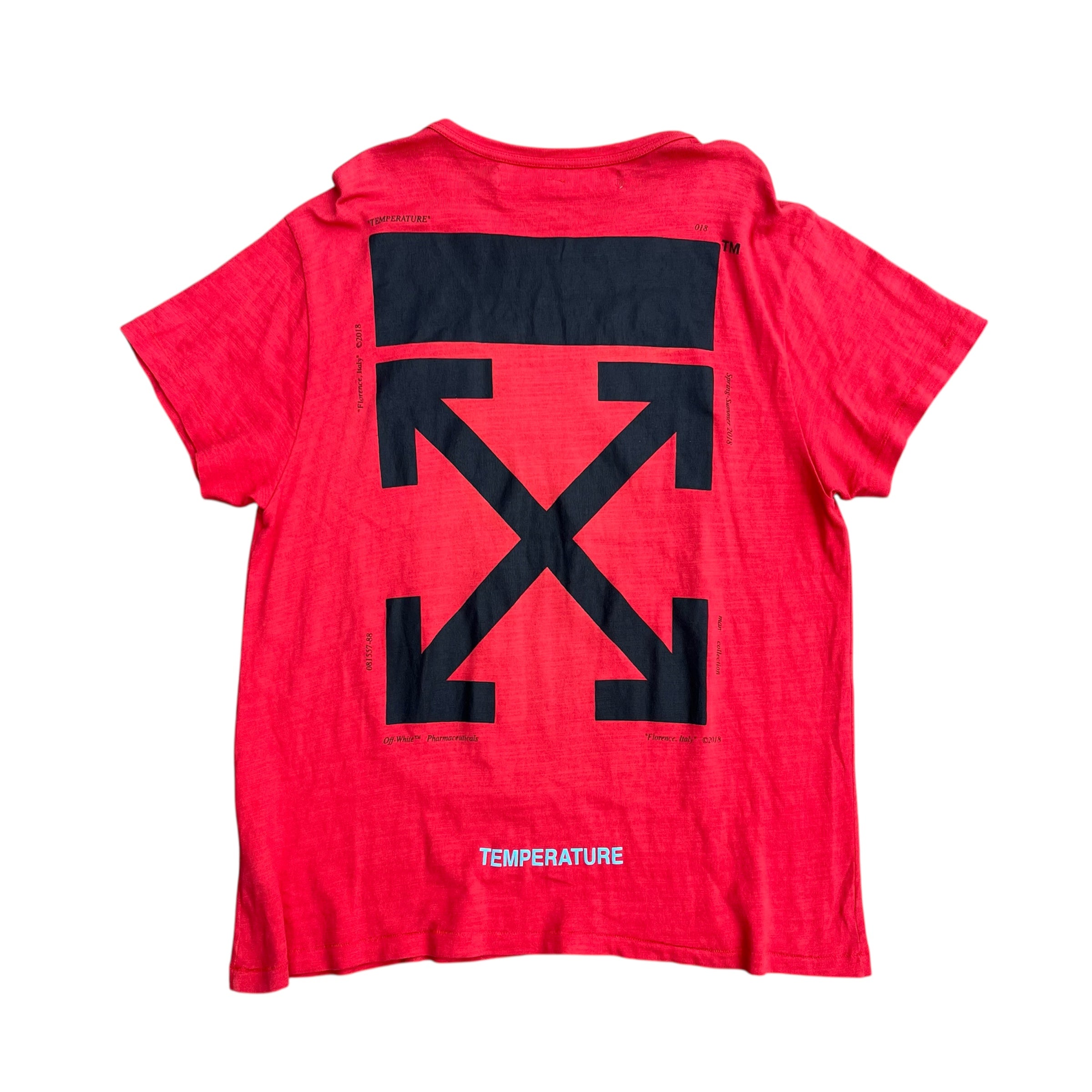 OFF WHITE “MONA LISA TEMPERATURE” DISTRESSED TEE