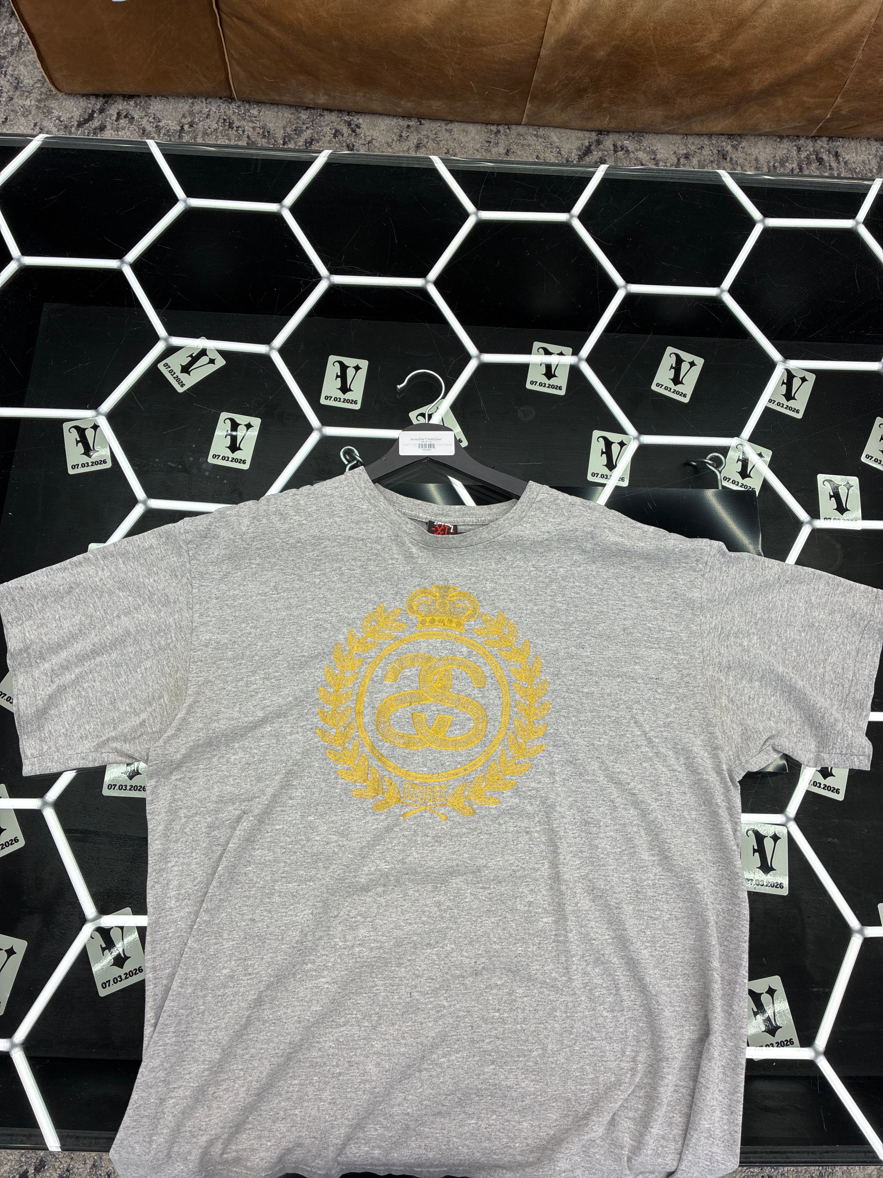 Stussy Grey T “Gold Crown”