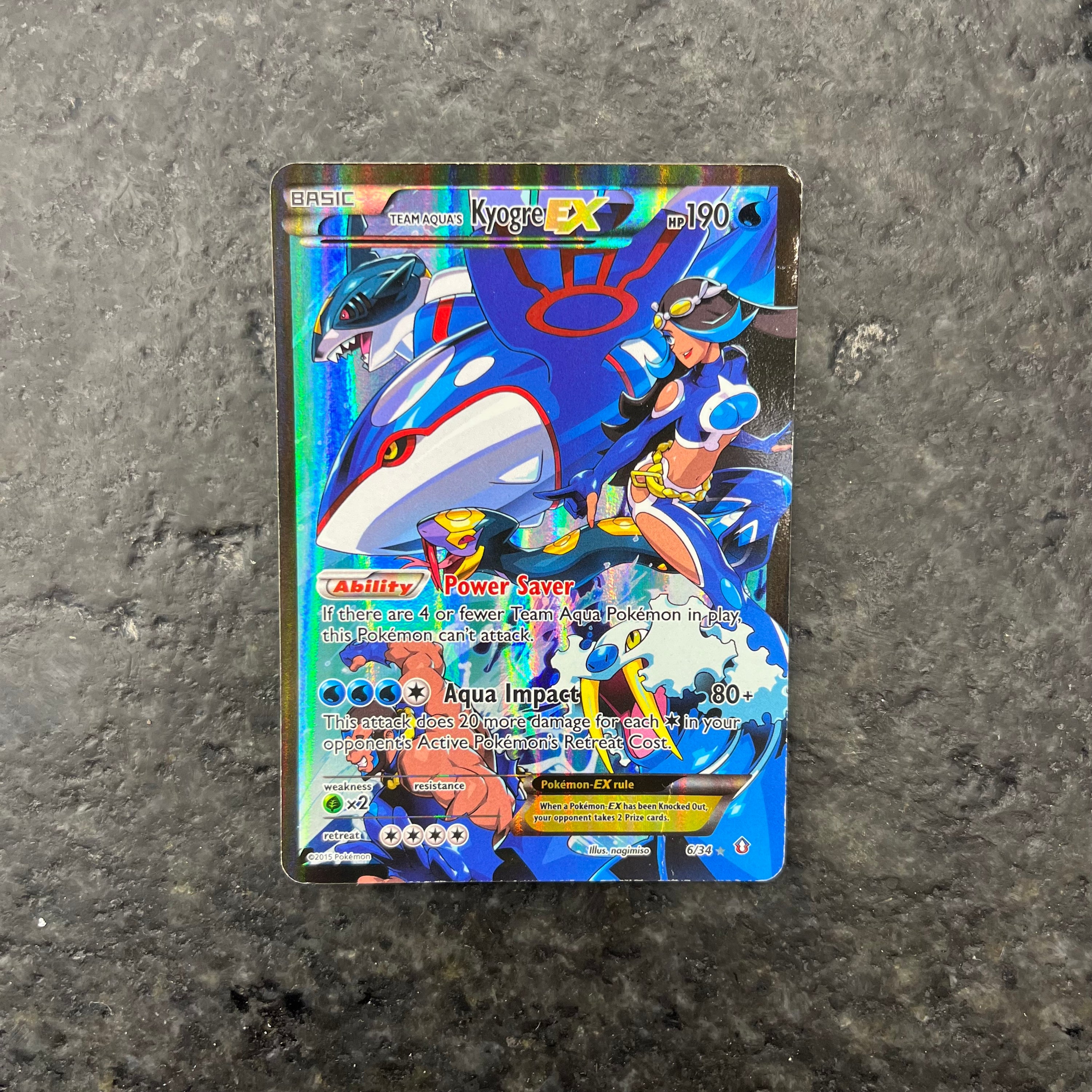 TEAM AQUAS KYOGRE EX ALT ART 6/34 (LP-MP)