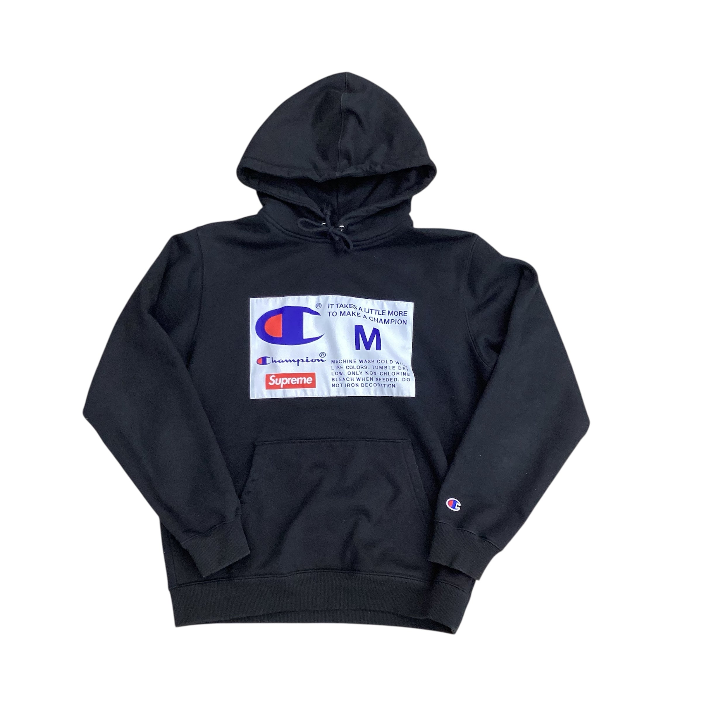 SUPREME X CHAMPION LABEL HOODIE