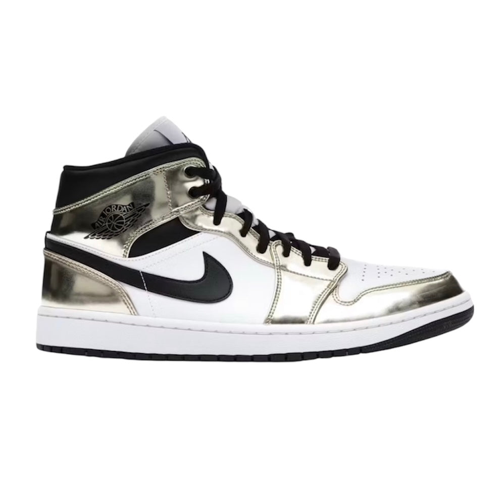 JORDAN 1 MID “METALLIC GOLD WHITE BLACK”