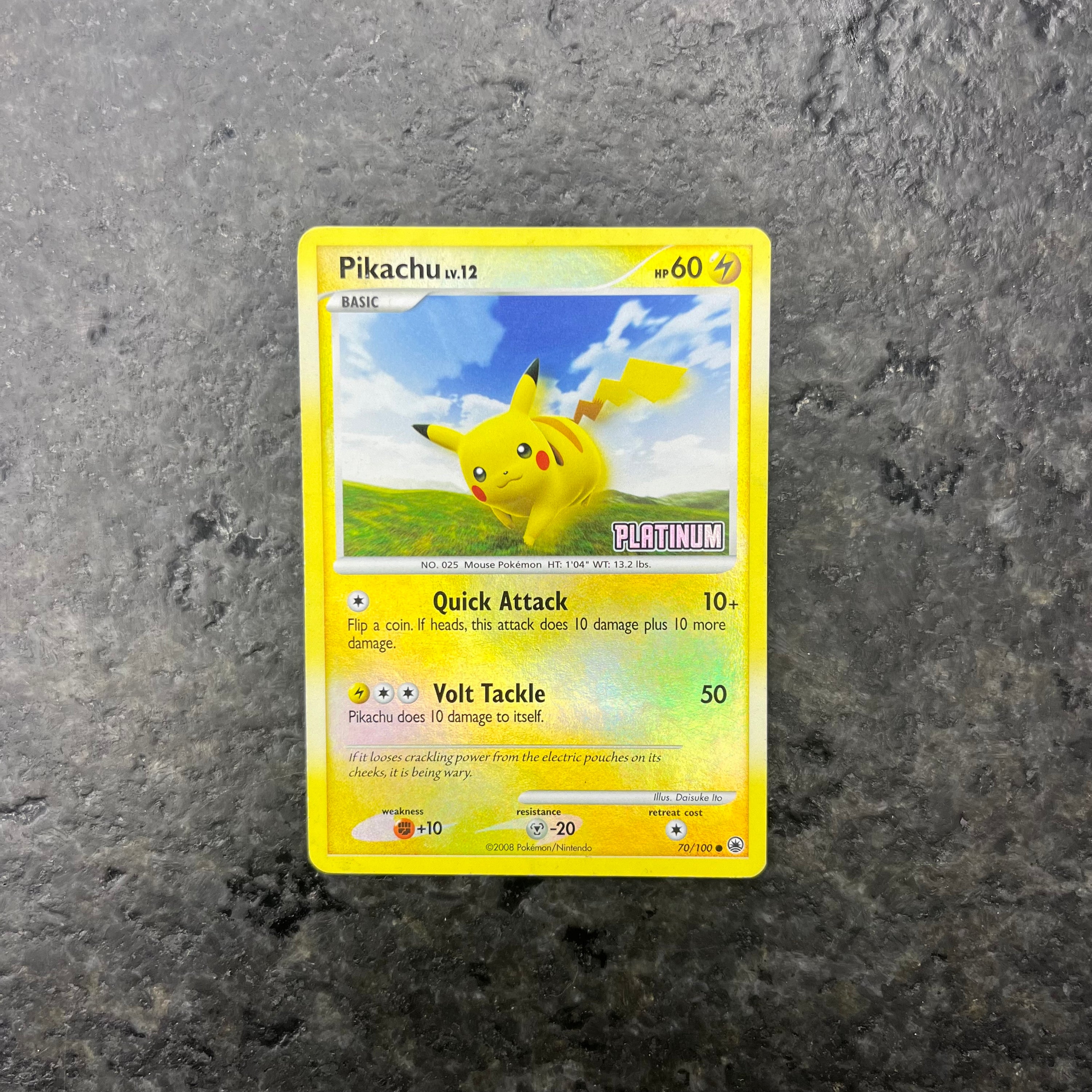 PIKACHU PLATINUM STAMPED REVERSE HOLO 70/100 (LP)
