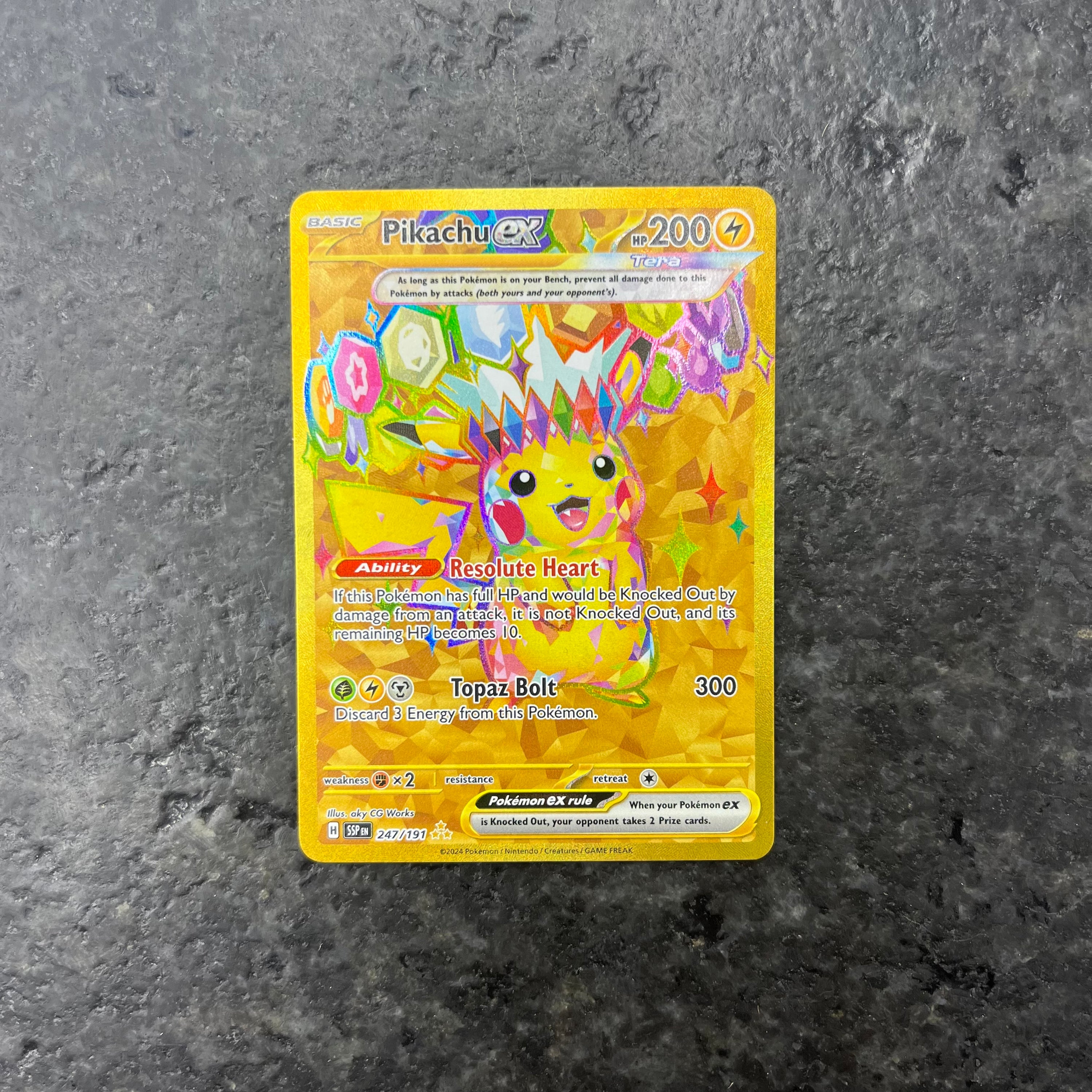 PIKACHU EX SURGING SPARKS GOLD RARE 247/191 (NM)